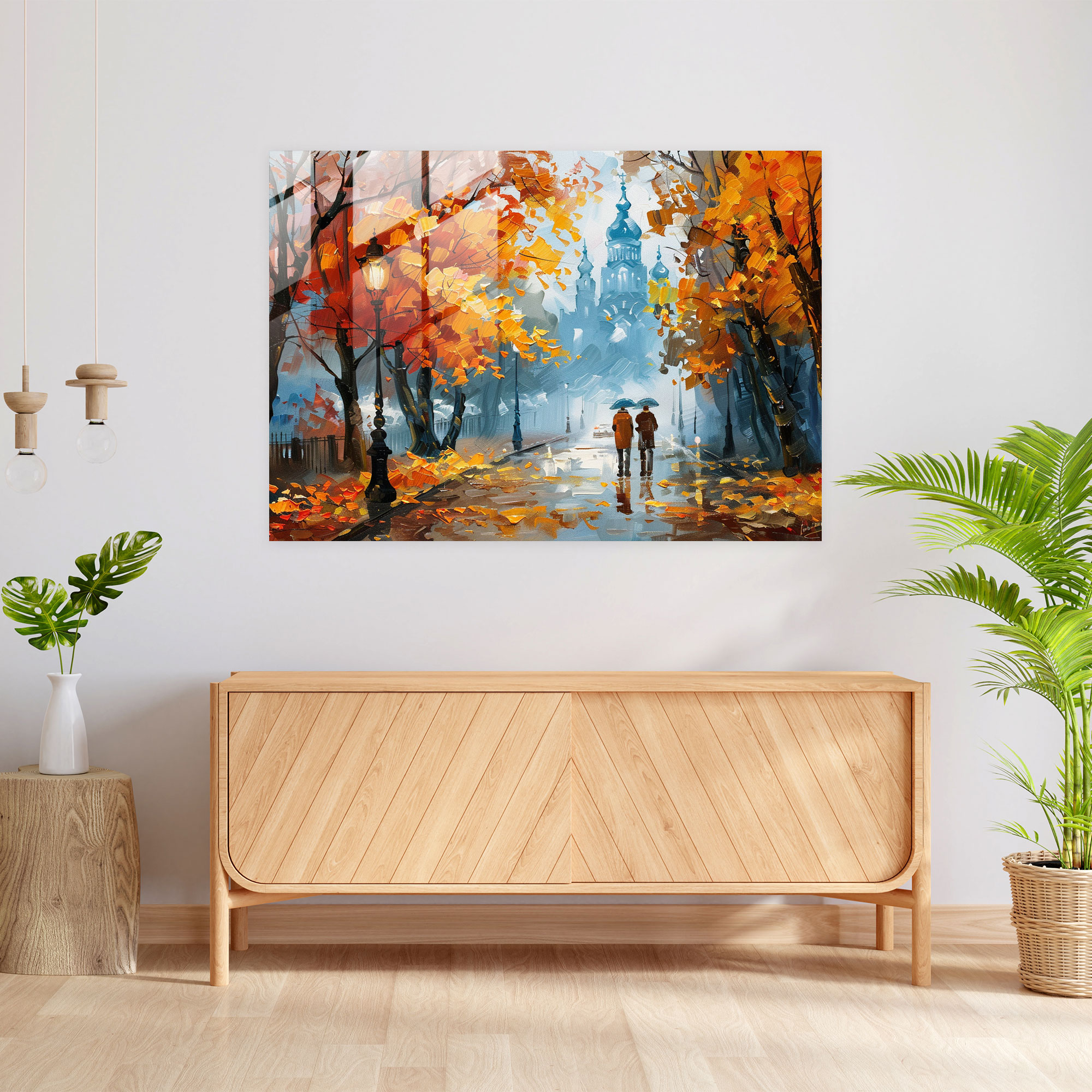 Enchanting Street Glass Wall Art - Leonid Afremov, Glass Wall Art, Leonid Afremov, Glass Art