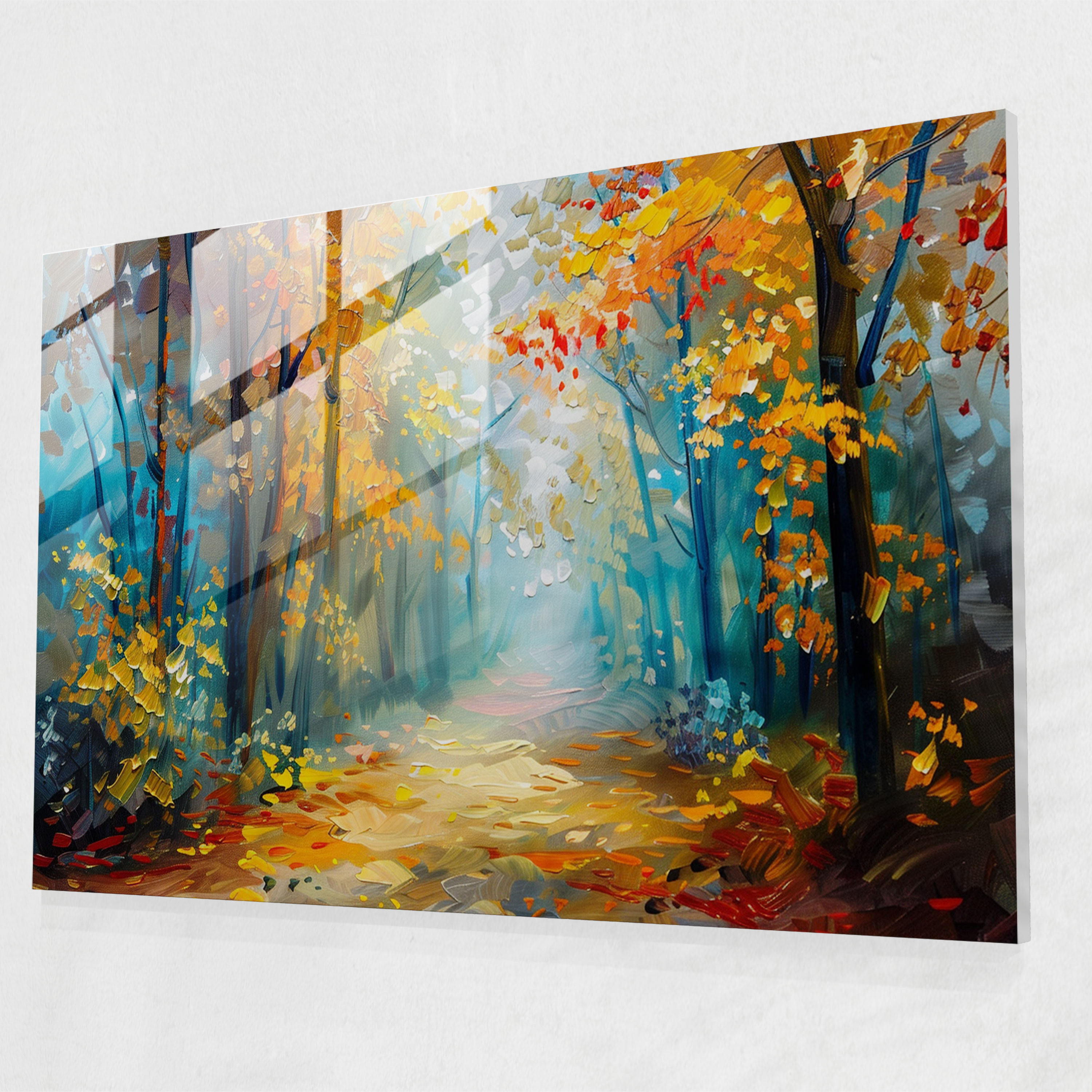 Serene Forest Pathway Glass Wall Art - Leonid Afremov, Wall Decoration, Modern Art, Glass Print
