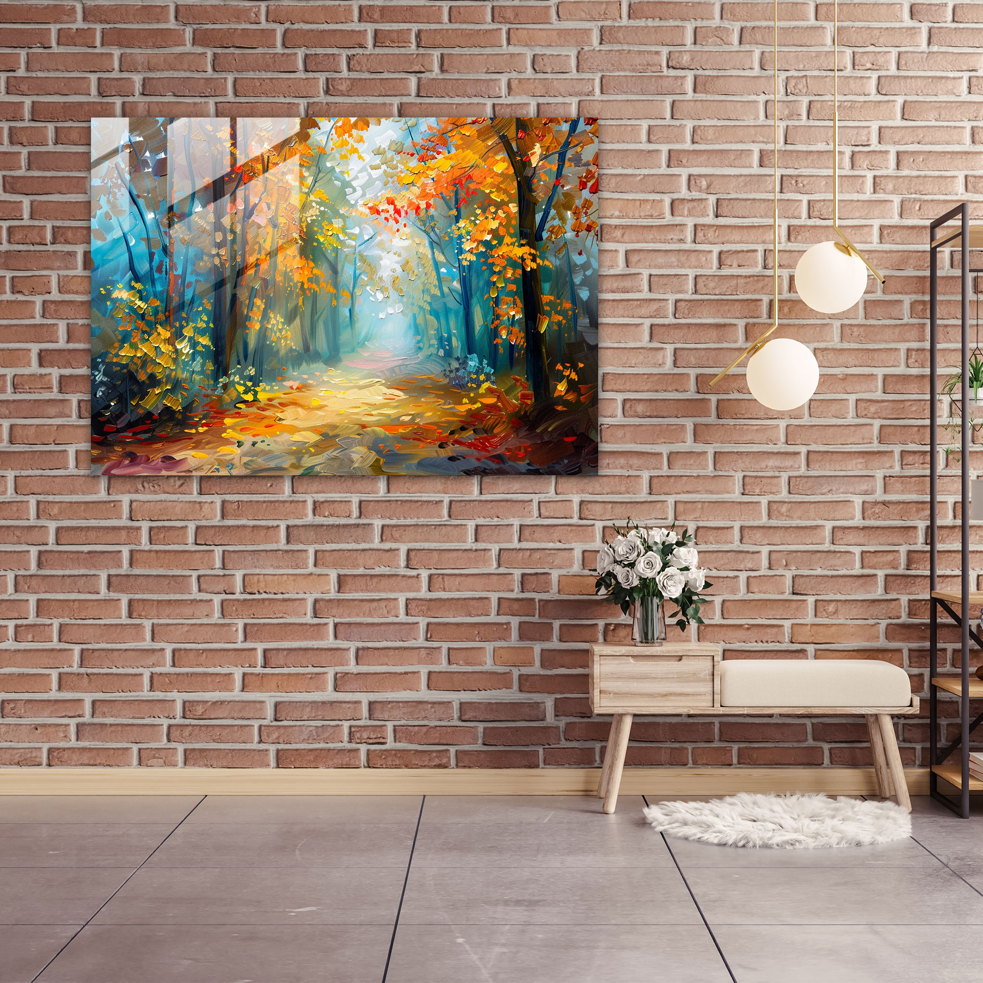 Serene Forest Pathway Glass Wall Art - Leonid Afremov, Wall Decoration, Modern Art, Glass Print