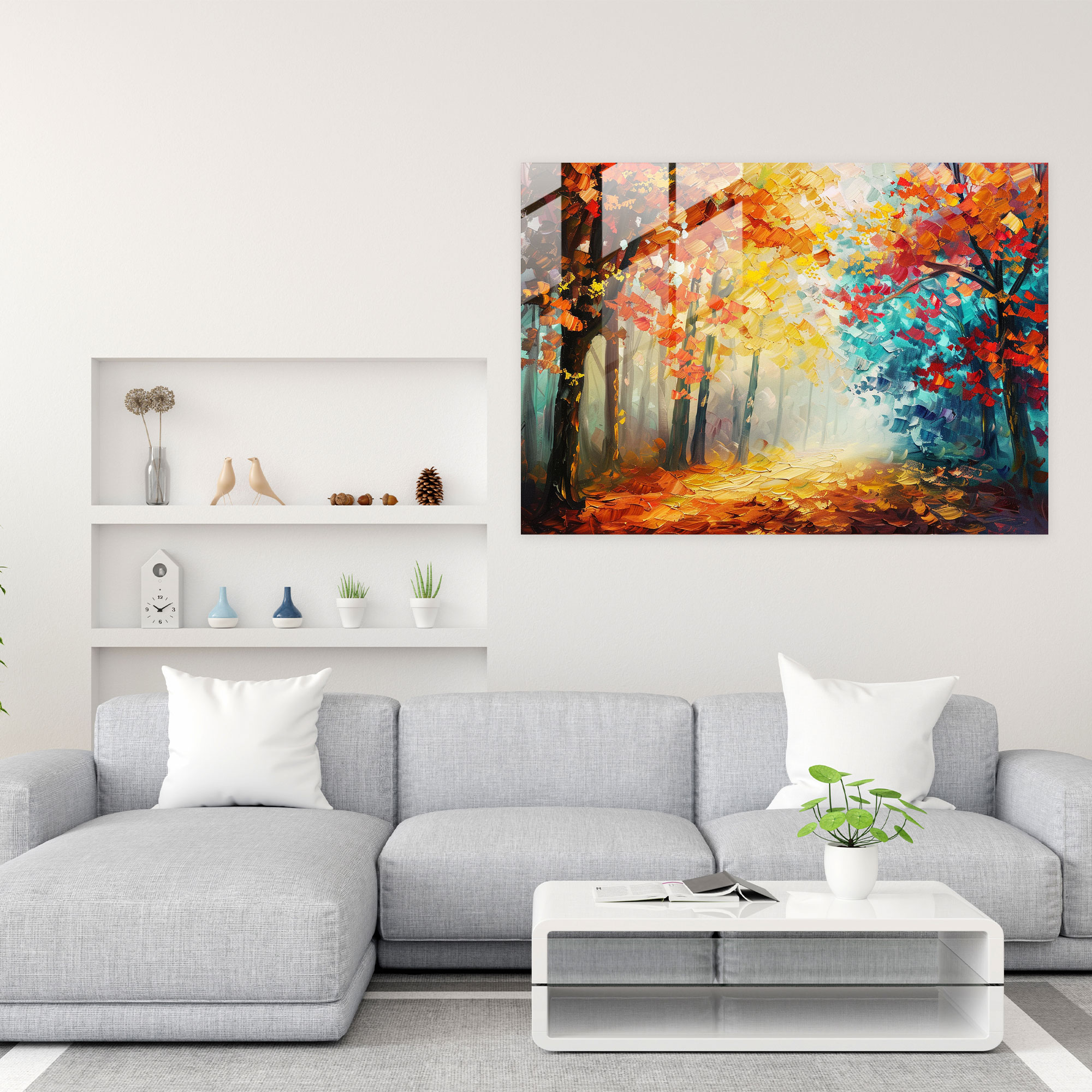 Leonid Afremov Glass Print - Autumn Forest Glass Wall Art - Leonid Afremov, Wall Decoration, Glass Wall Art, Glass Print