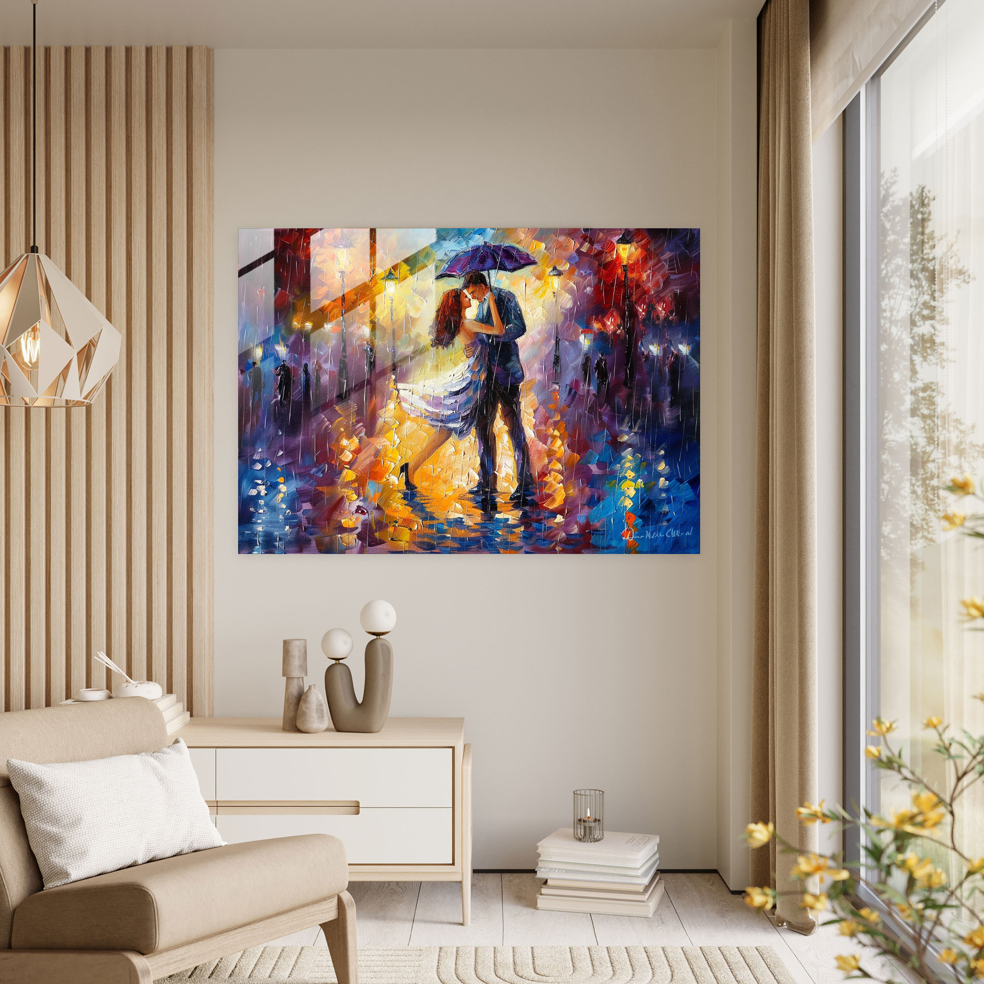Leonid Afremov Glass Print - Dancing Couple Glass Wall Art - Leonid Afremov, Glass Wall Art, Wall Decoration, Home Decoration