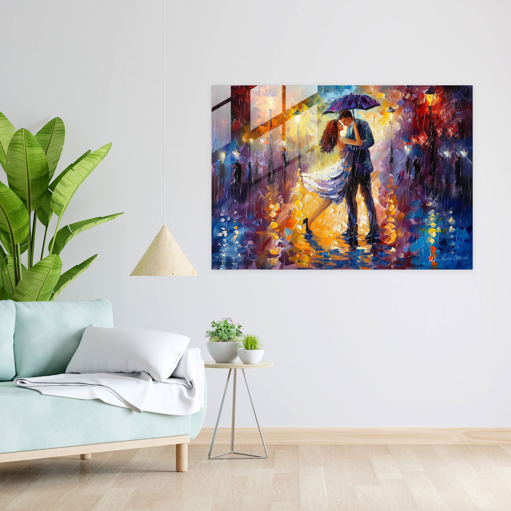 Leonid Afremov Glass Print - Dancing Couple Glass Wall Art - Leonid Afremov, Glass Wall Art, Wall Decoration, Home Decoration