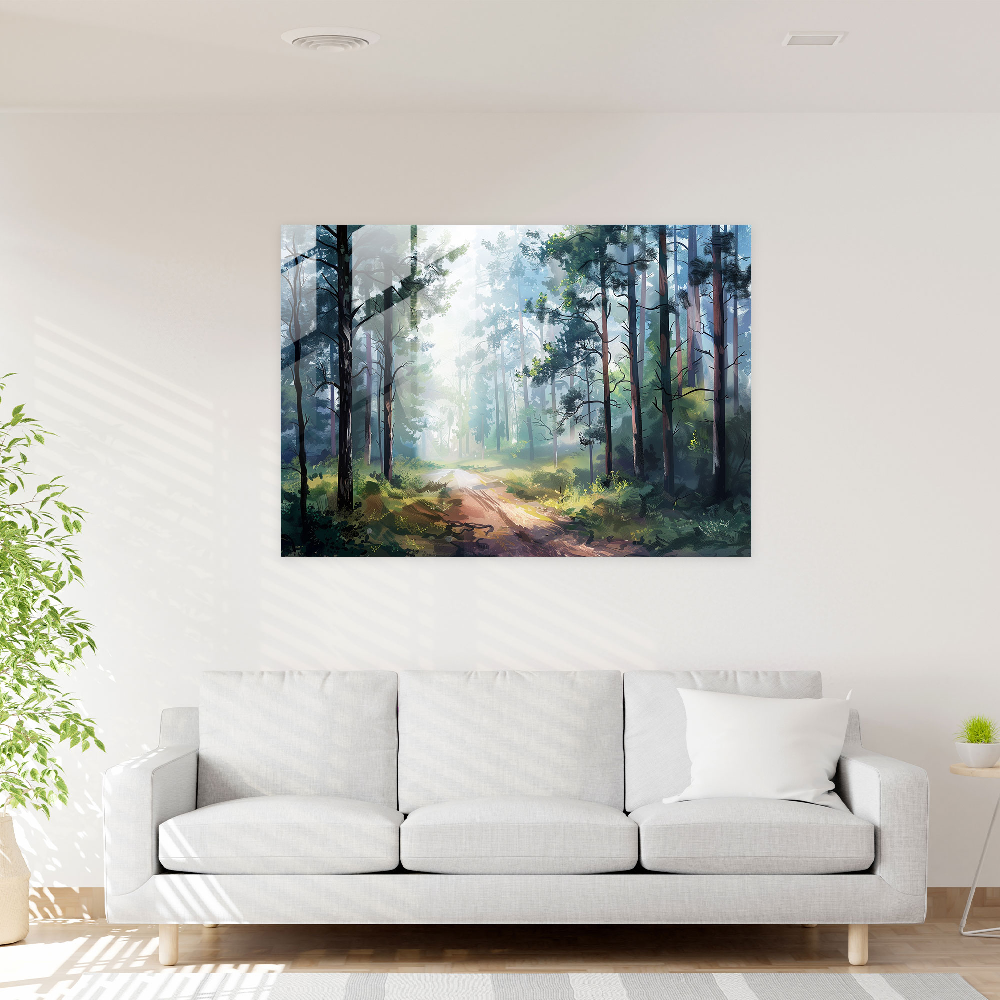 Leonid Afremov Glass Print - Misty Forest Glass Wall Art - Leonid Afremov, Glass Wall Art, Glass Print, Modern Art