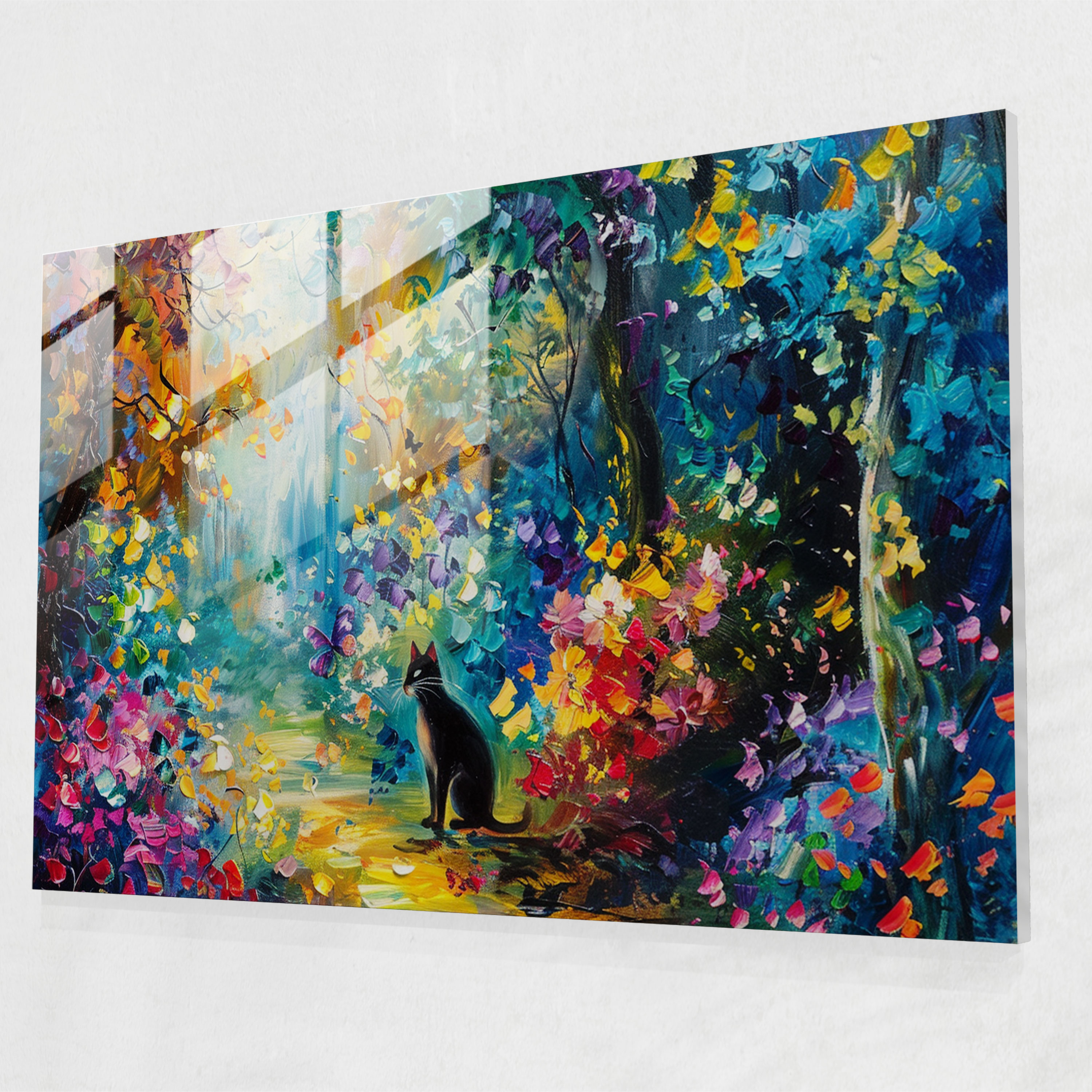 Leonid Afremov Glass Print - Playful Kittens Glass Wall Art - Leonid Afremov, Home Decoration, Modern Art, Leonid Afremov