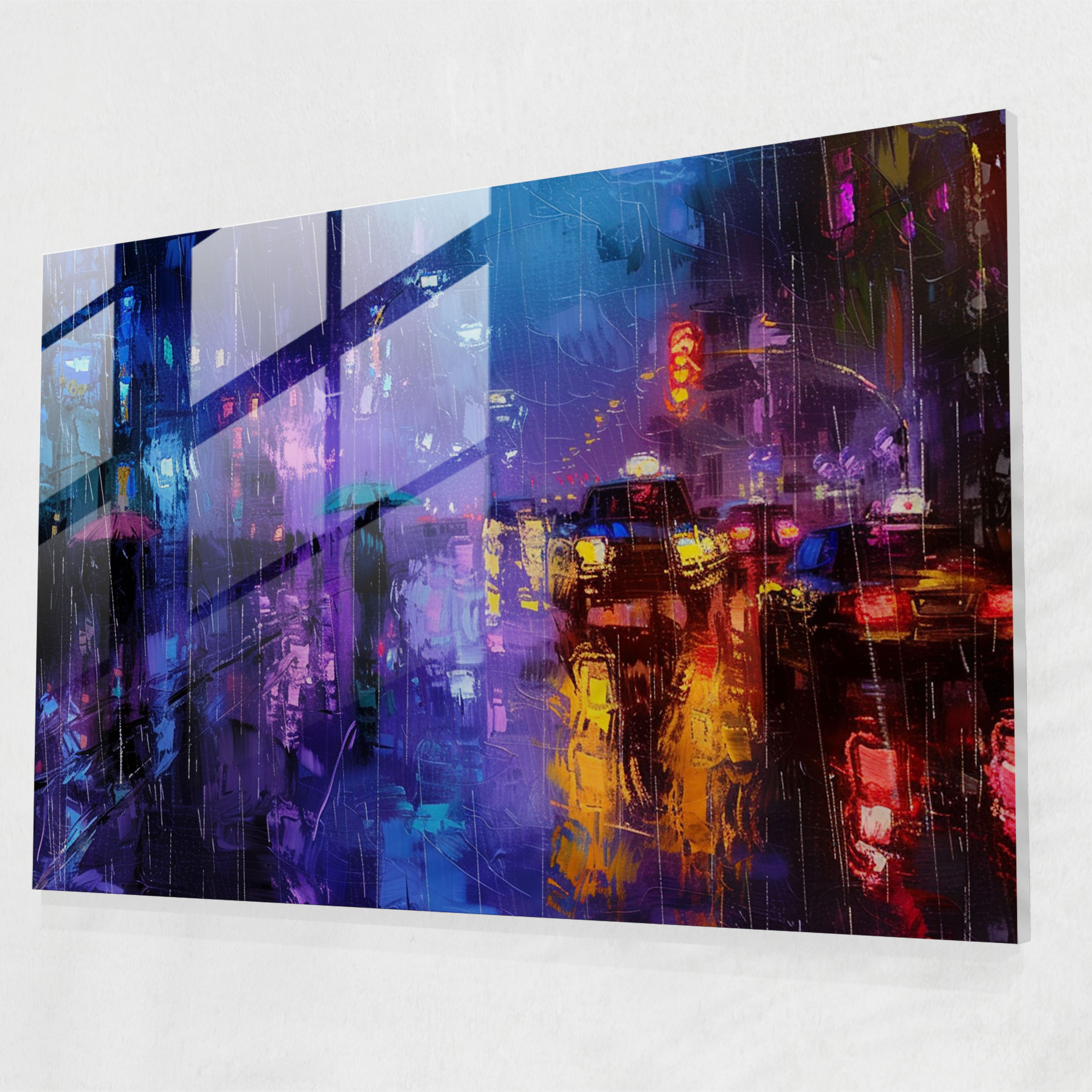 Colorful Cityscape Glass Print - Leonid Afremov, Glass Art, Leonid Afremov, Modern Art