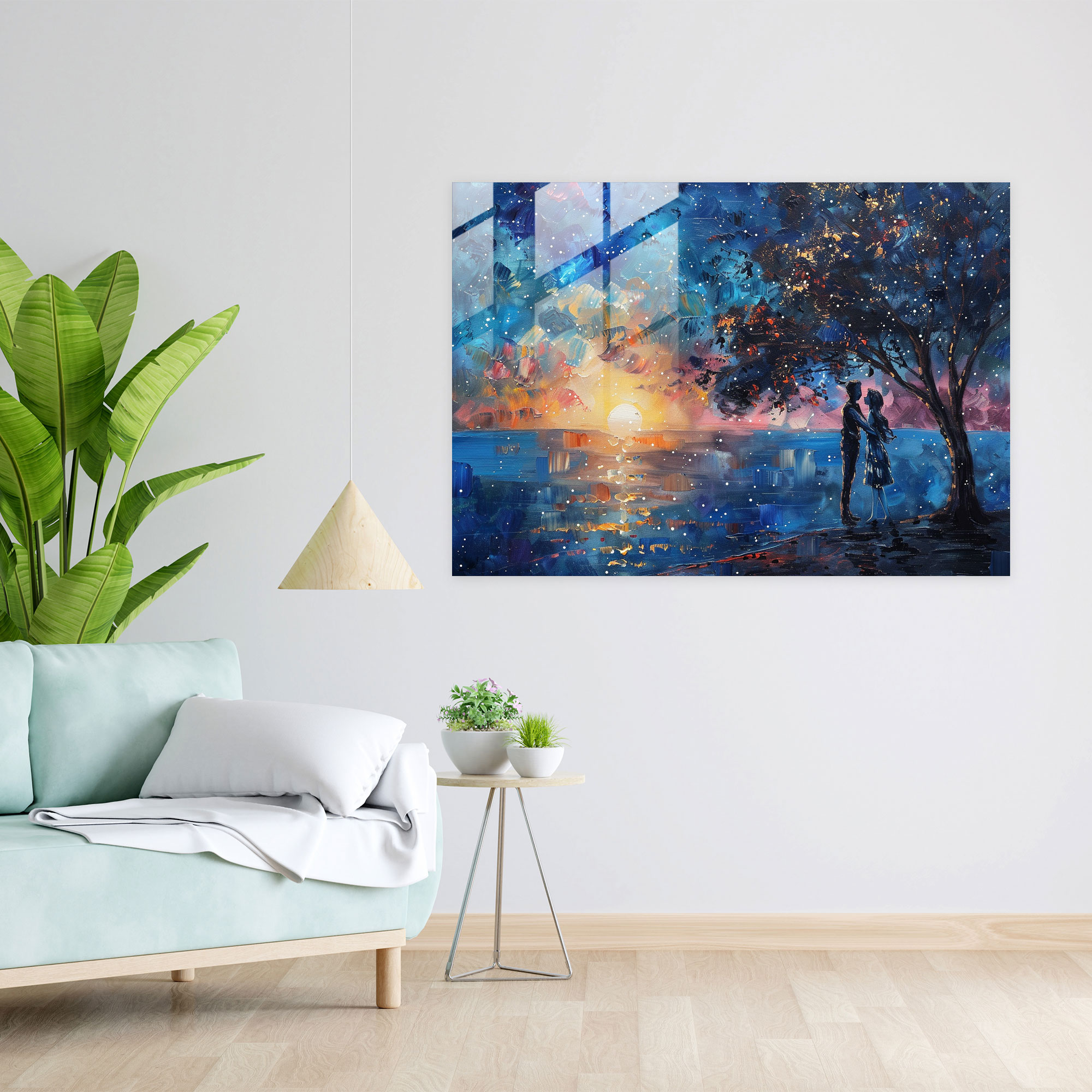 Starry Night Glass Print - Leonid Afremov, Wall Decoration, Leonid Afremov, Modern Art