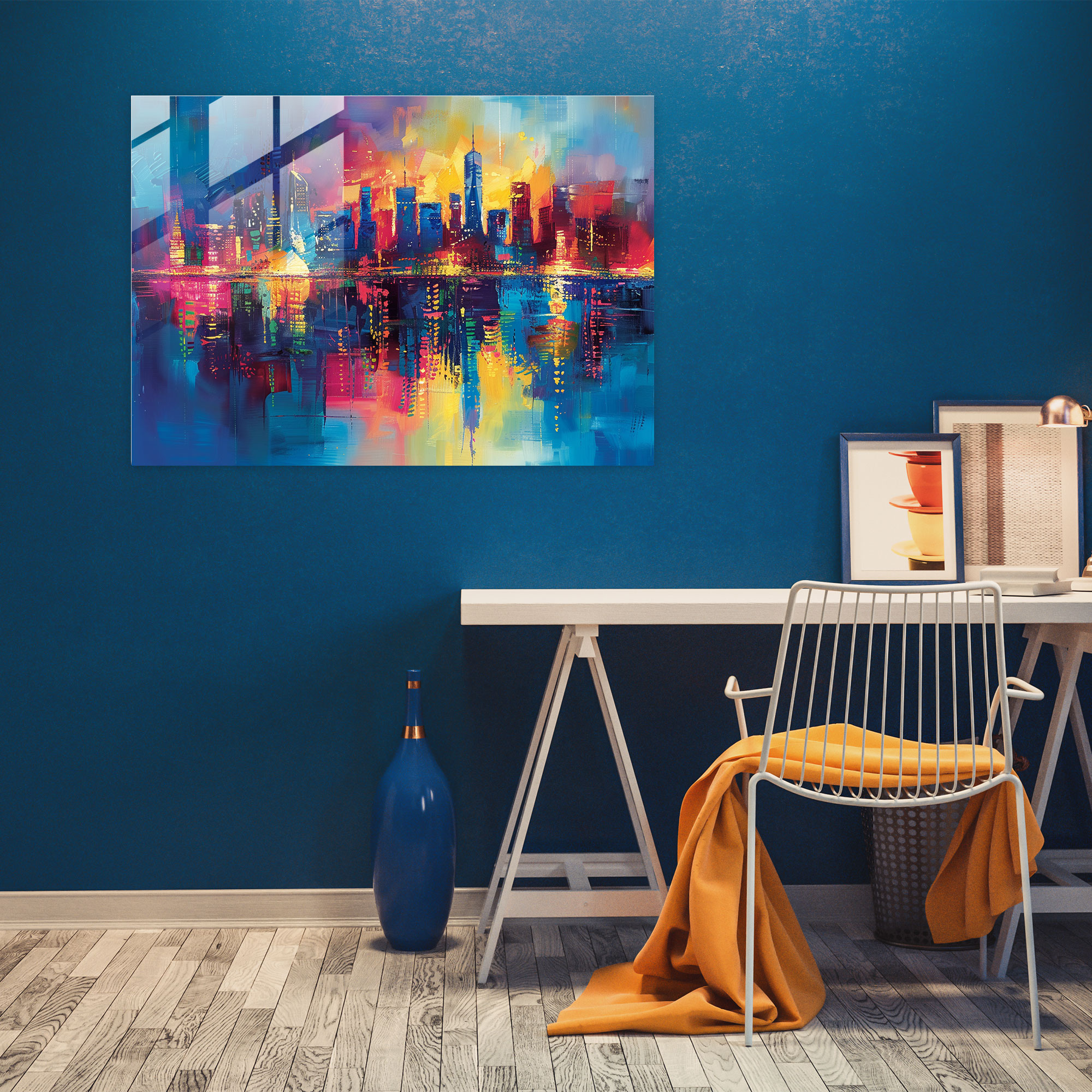 Whimsical City Glass Print - Leonid Afremov, Glass Art, Leonid Afremov, Modern Art