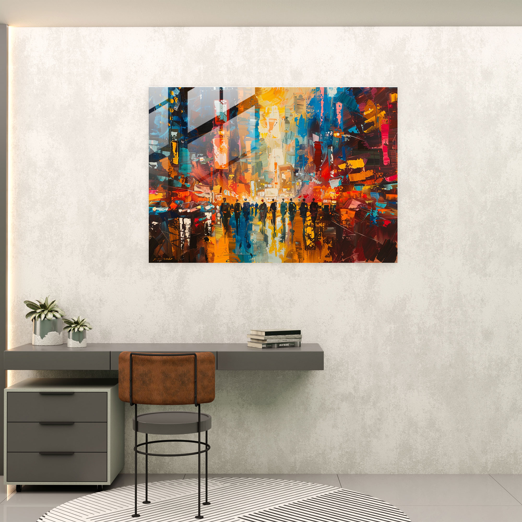 Abstract Cityscape Glass Wall Art - Leonid Afremov, Modern Art, Glass Wall Art, Wall Decoration