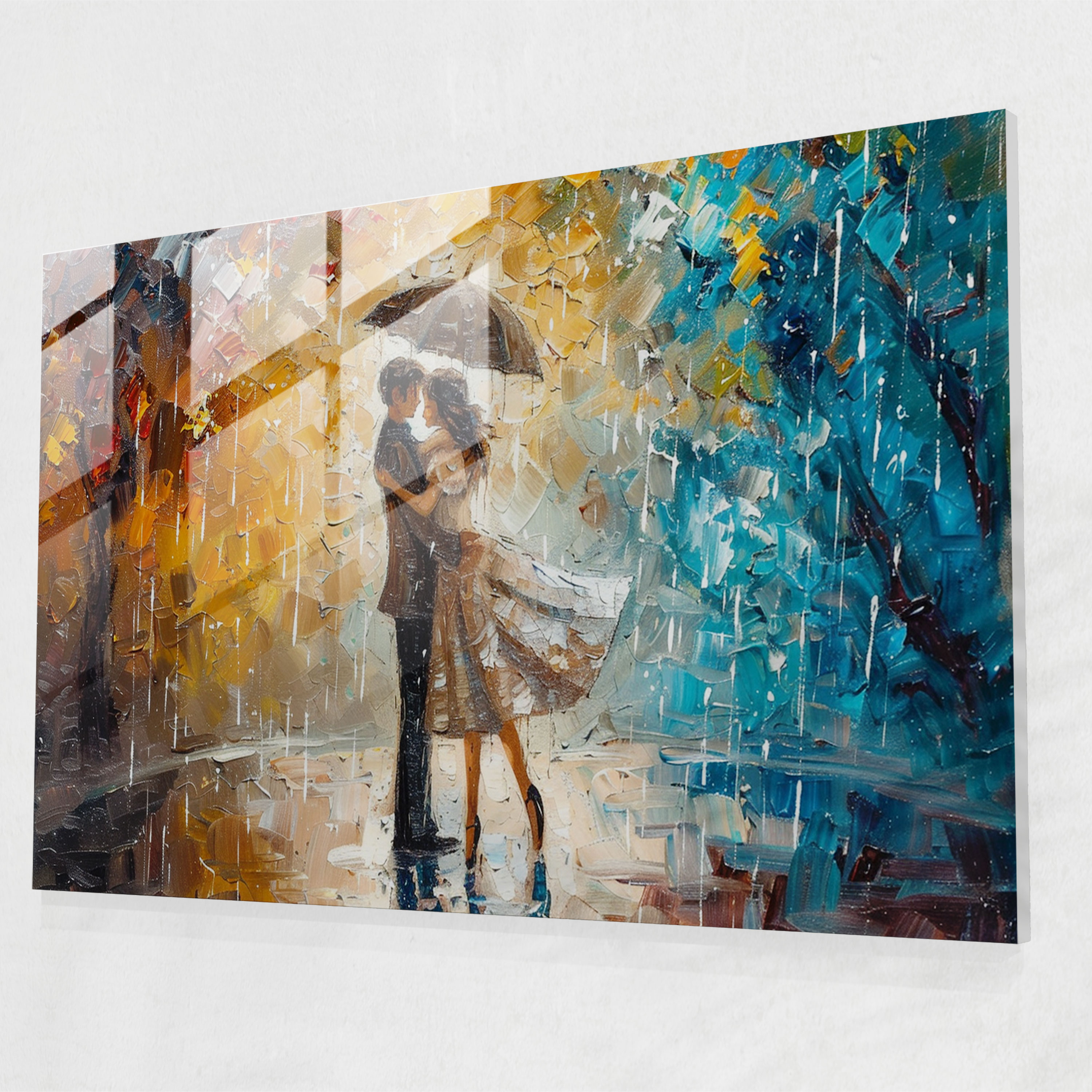 Leonid Afremov Glass Wall Art - Romantic Dance - Leonid Afremov, Modern Art, Glass Wall Art, Leonid Afremov
