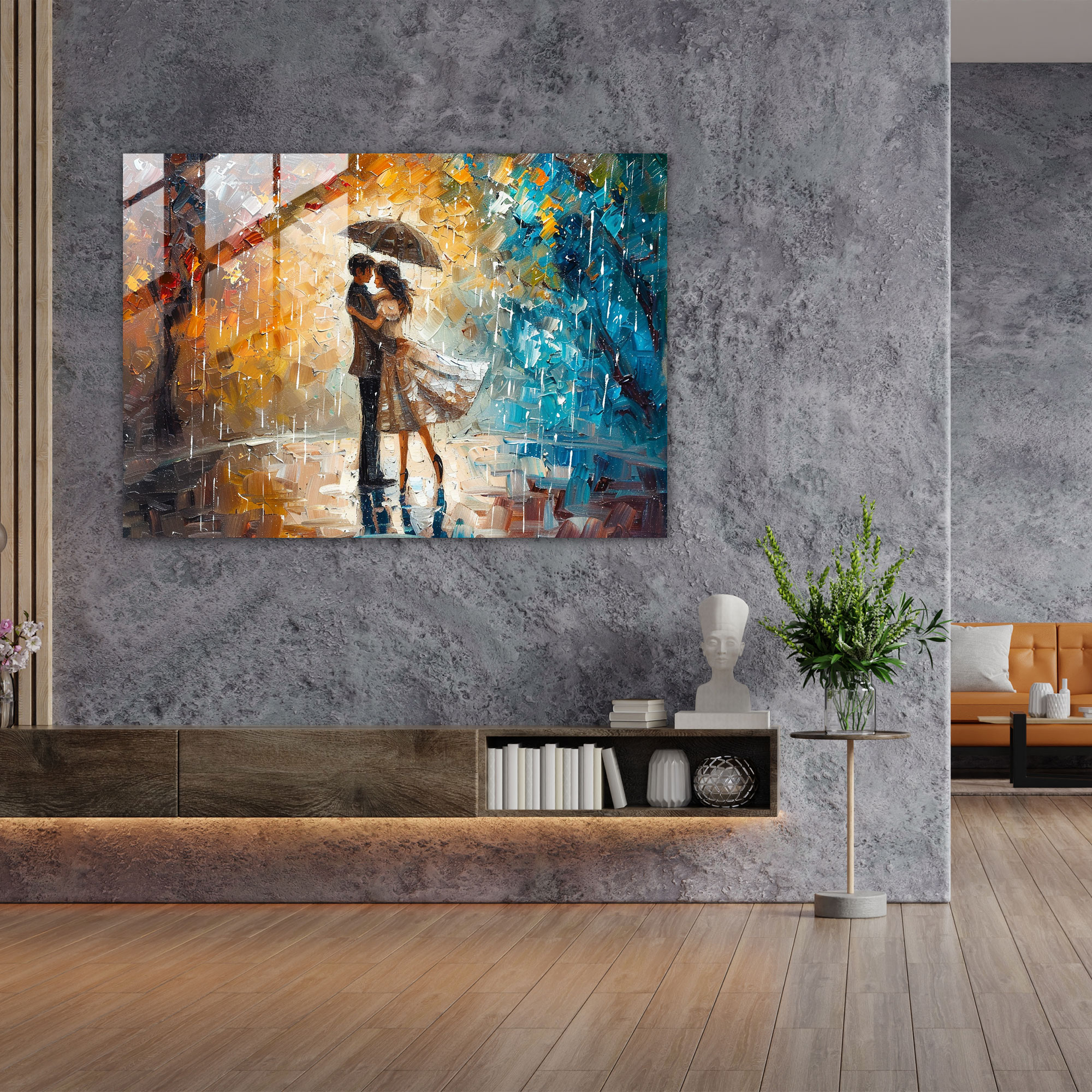 Leonid Afremov Glass Wall Art - Romantic Dance - Leonid Afremov, Modern Art, Glass Wall Art, Leonid Afremov