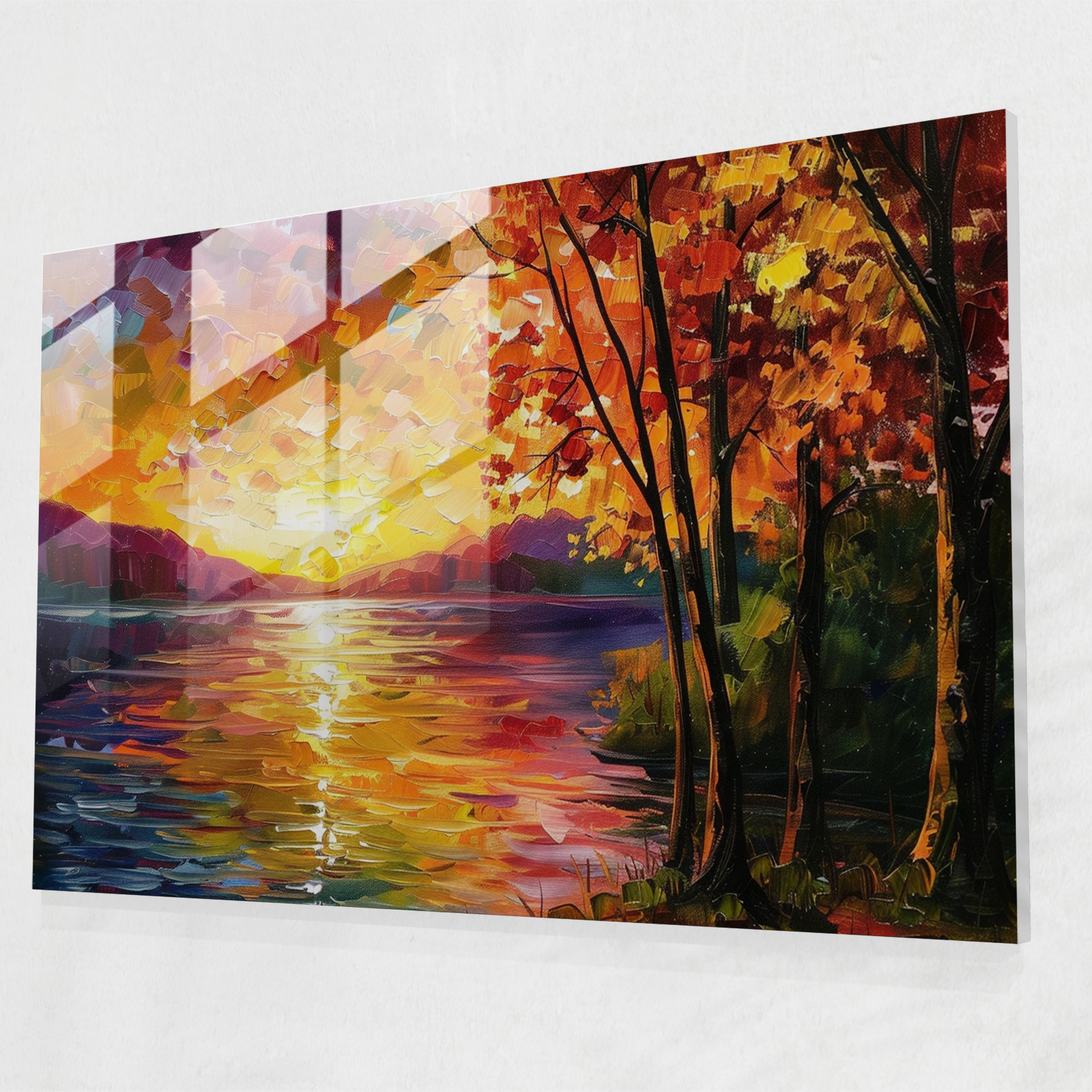 Leonid Afremov Home Decoration - Autumn Sunset - Leonid Afremov, Wall Decoration, Leonid Afremov, Glass Art