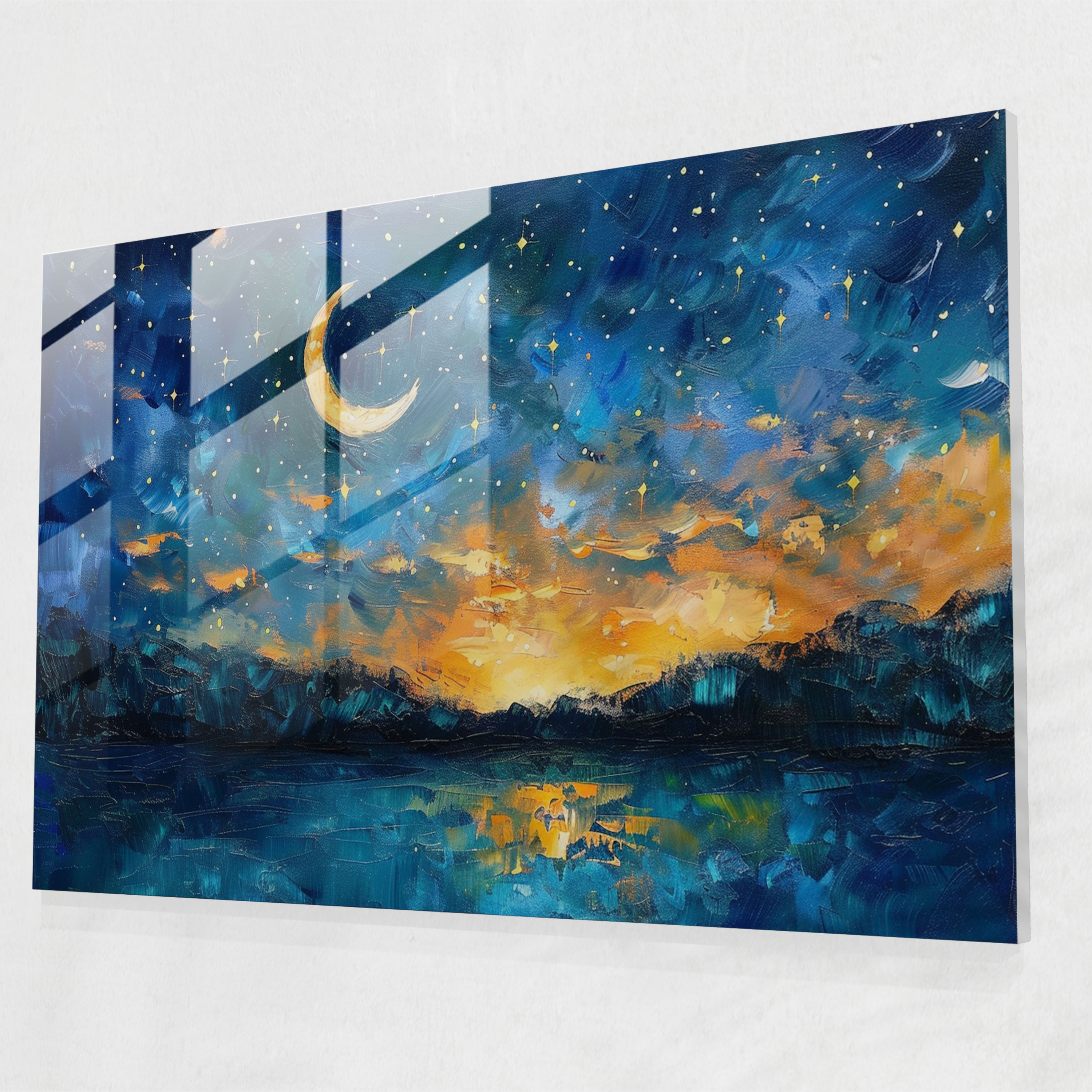 Leonid Afremov Home Decoration - Mystical Night Sky - Leonid Afremov, Glass Wall Art, Glass Art, Wall Decoration