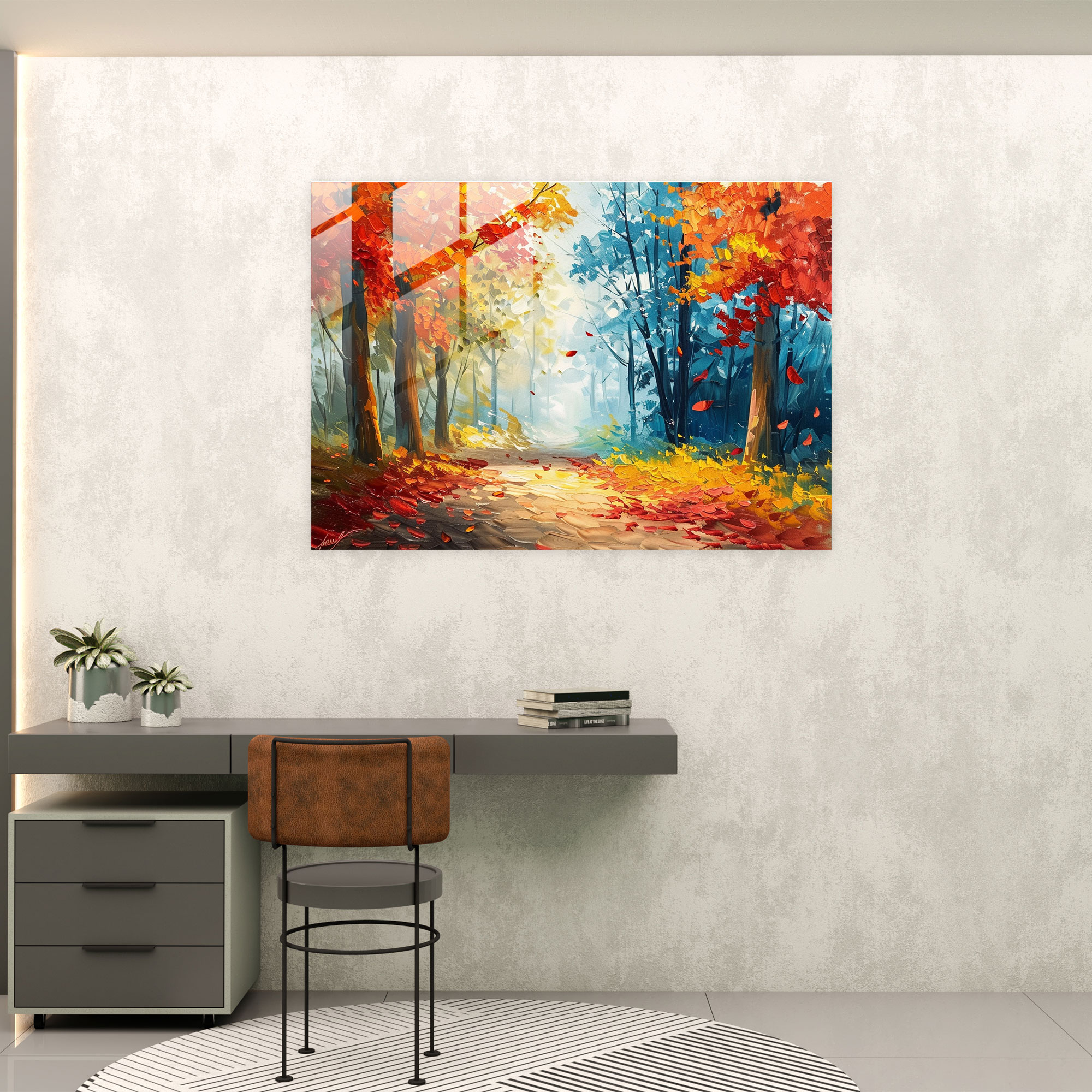 Leonid Afremov Glass Print - Serene Forest Glass Wall Art - Leonid Afremov, Leonid Afremov, Glass Wall Art, Modern Art