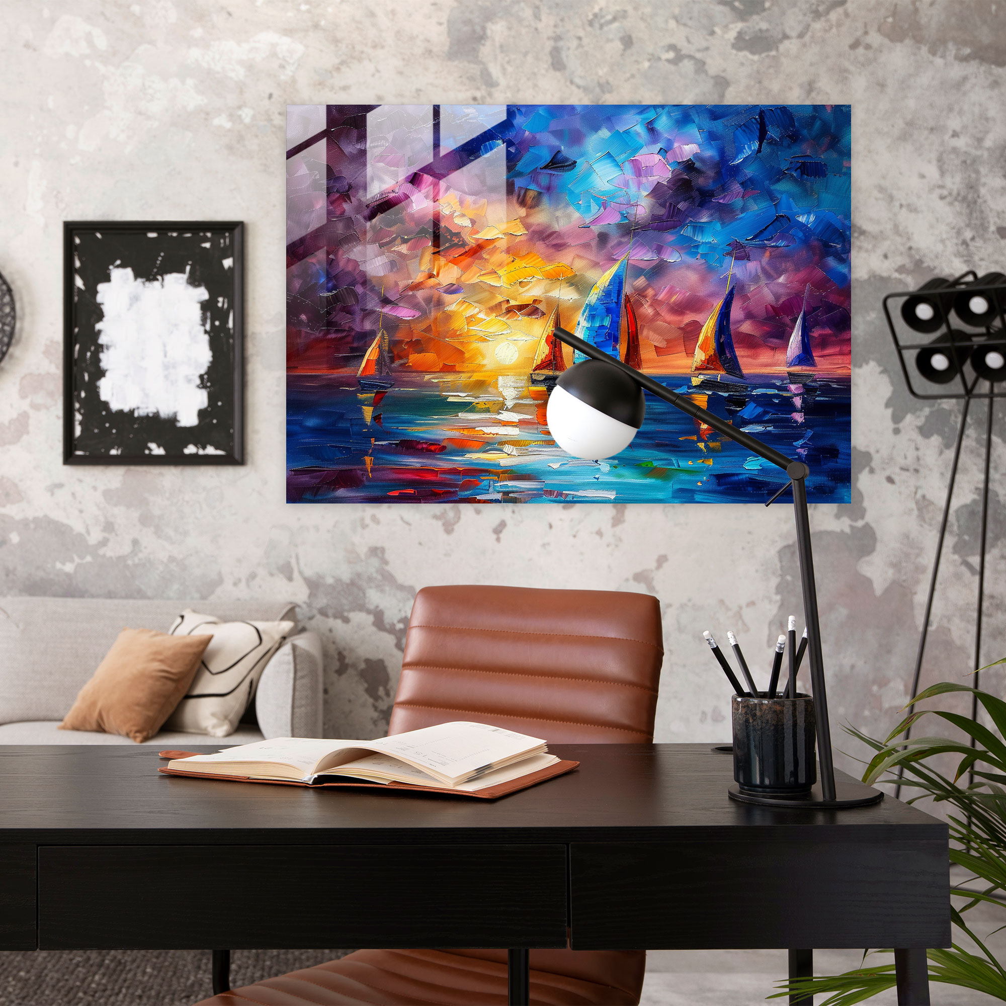 Leonid Afremov Glass Print - Dreamy Seascape Glass Wall Art - Leonid Afremov, Home Decoration, Wall Decoration, Glass Art