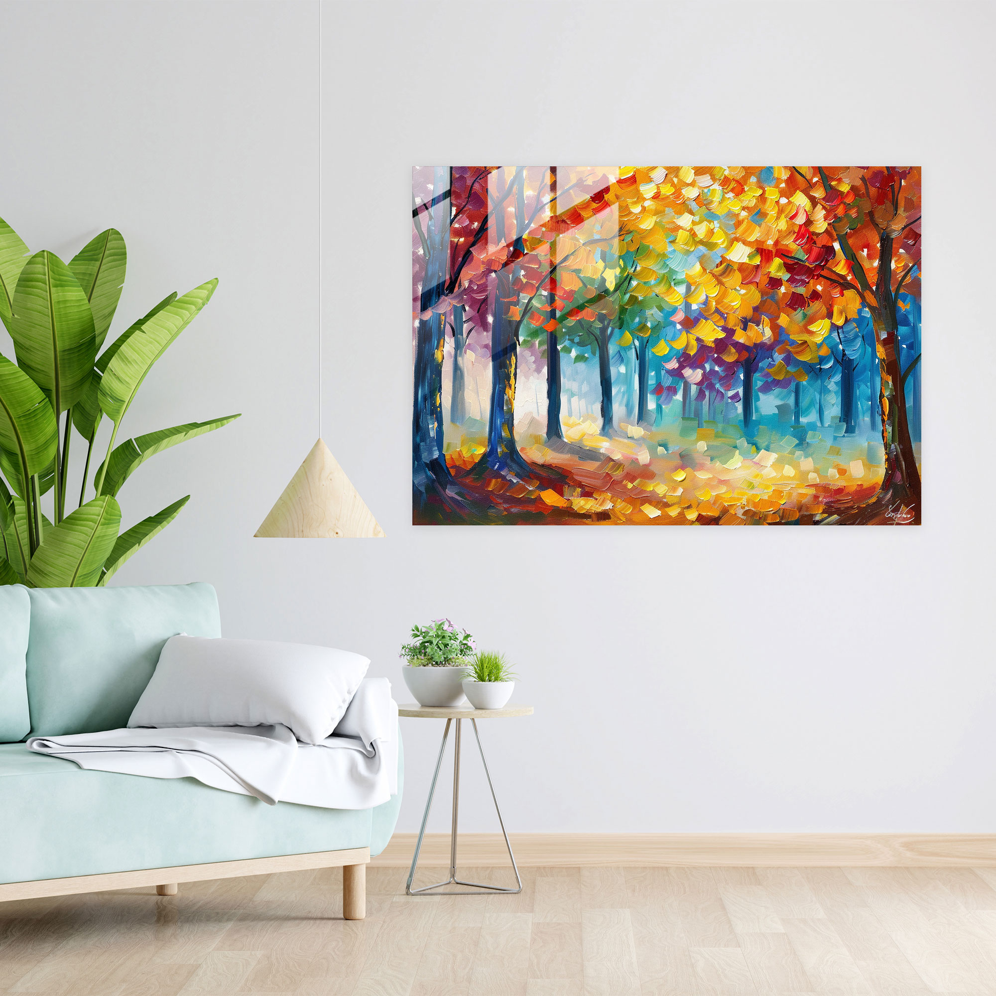 Autumn Forest Leonid Afremov Glass Print - Leonid Afremov, Glass Art, Glass Wall Art, Glass Print