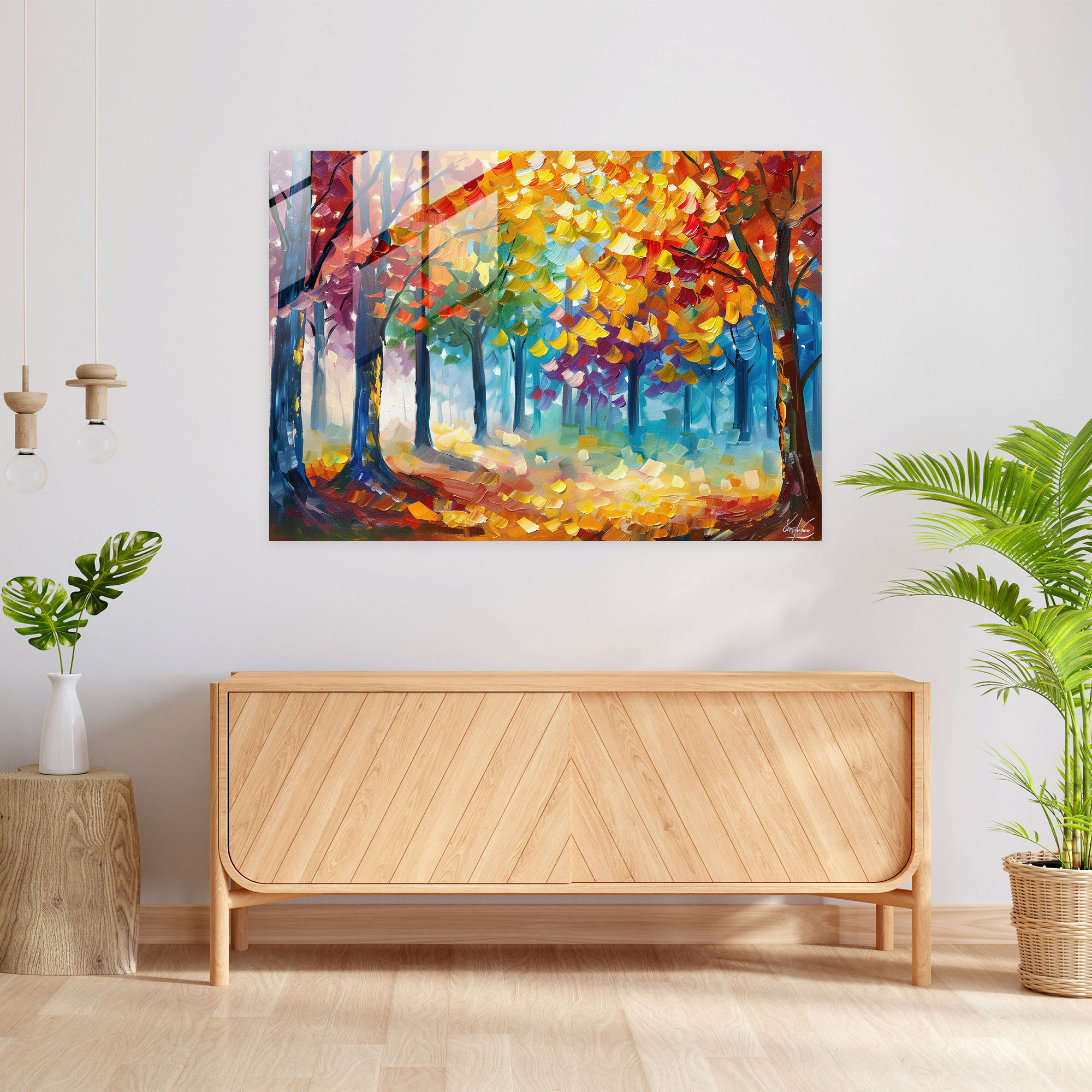 Autumn Forest Leonid Afremov Glass Print - Leonid Afremov, Glass Art, Glass Wall Art, Glass Print