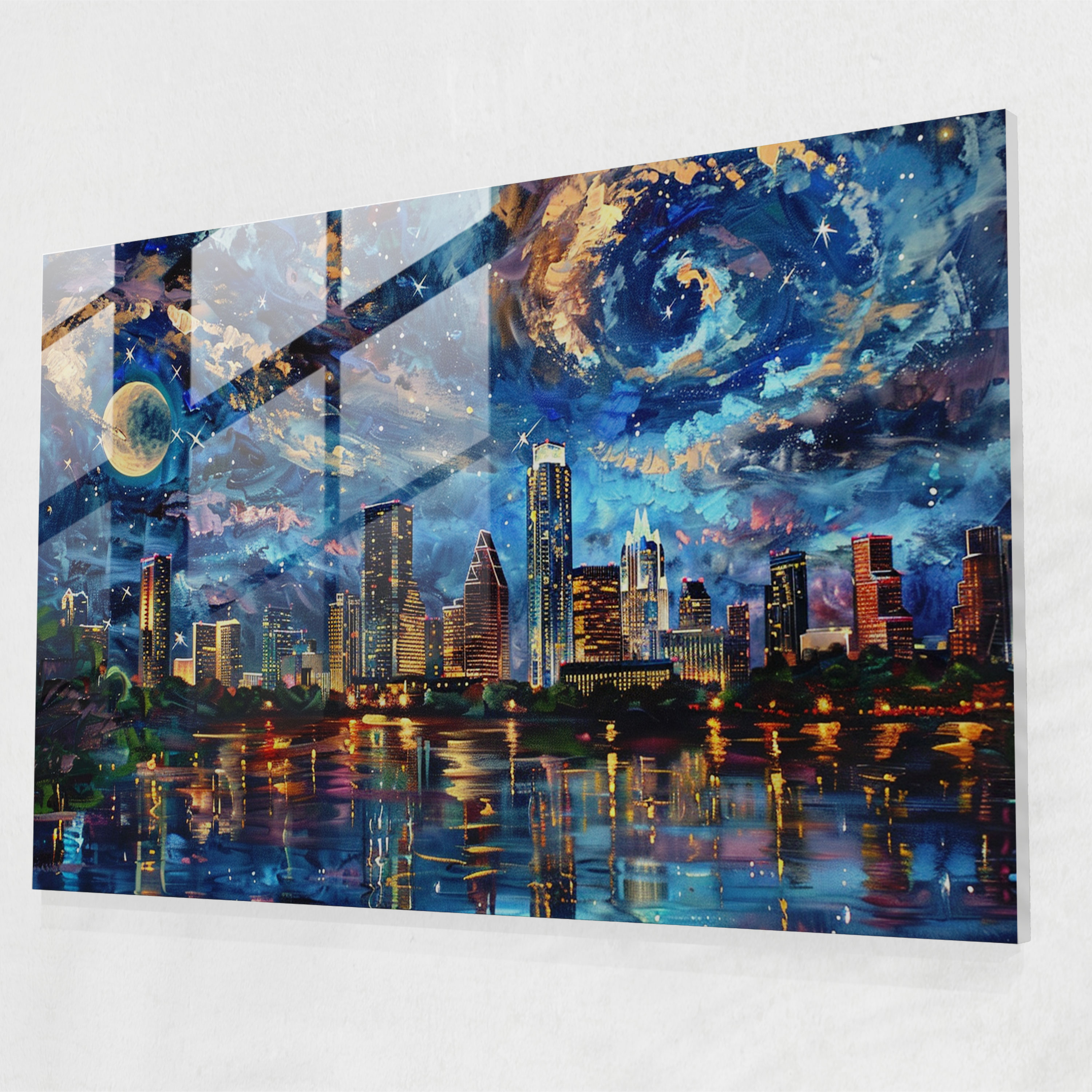 Starry Night Leonid Afremov Glass Art - Leonid Afremov, Leonid Afremov, Glass Wall Art, Modern Art