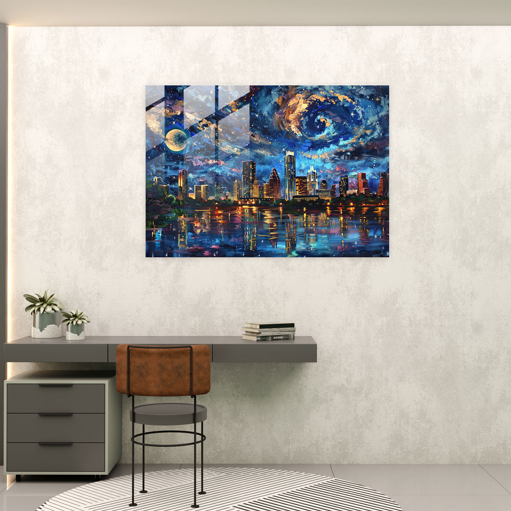 Starry Night Leonid Afremov Glass Art - Leonid Afremov, Leonid Afremov, Glass Wall Art, Modern Art