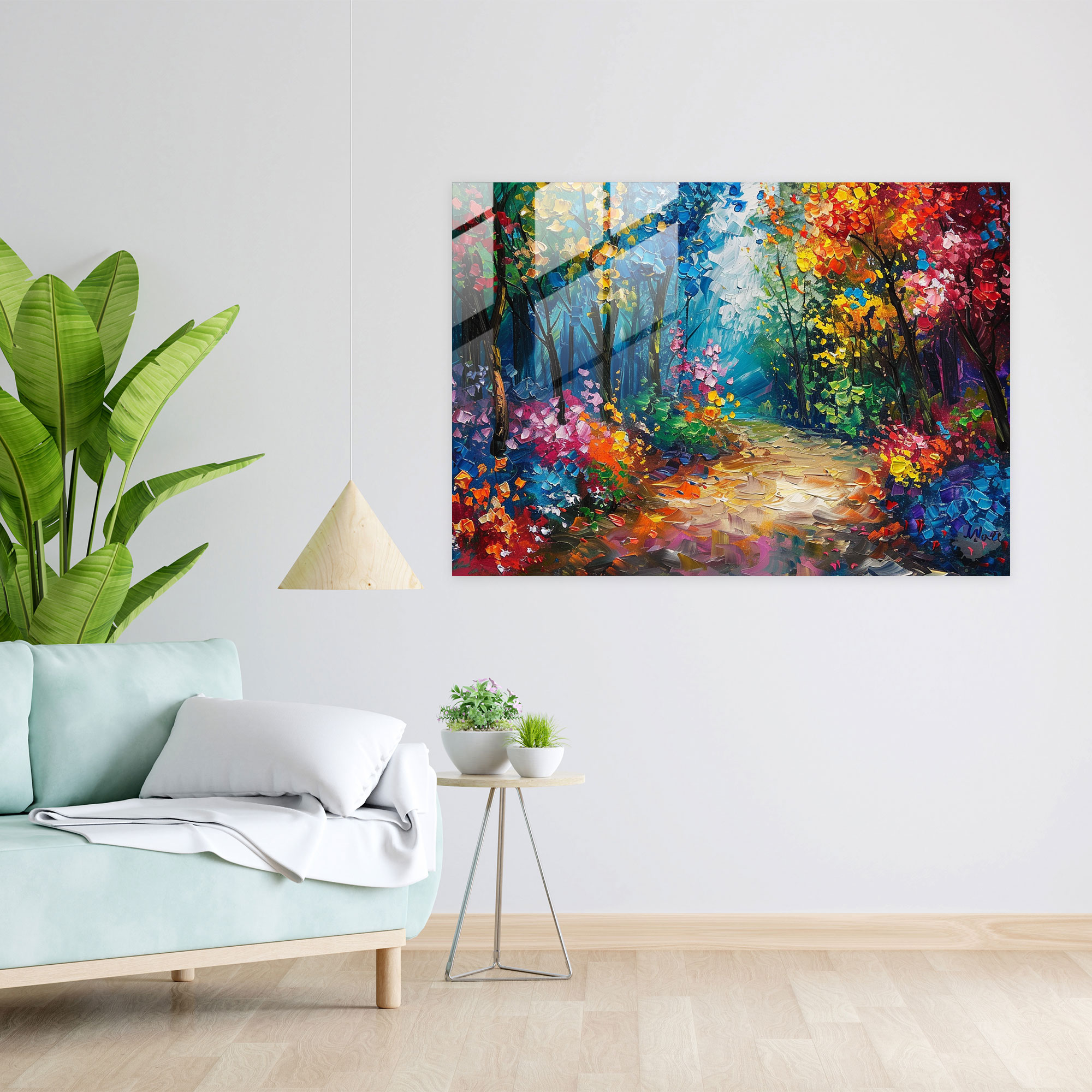 Flower Garden Leonid Afremov Glass Wall Art - Leonid Afremov, Leonid Afremov, Glass Wall Art, Glass Print