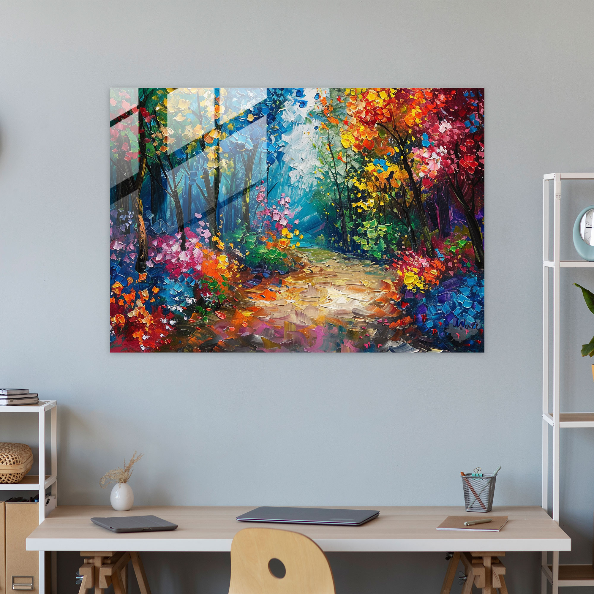 Flower Garden Leonid Afremov Glass Wall Art - Leonid Afremov, Leonid Afremov, Glass Wall Art, Glass Print