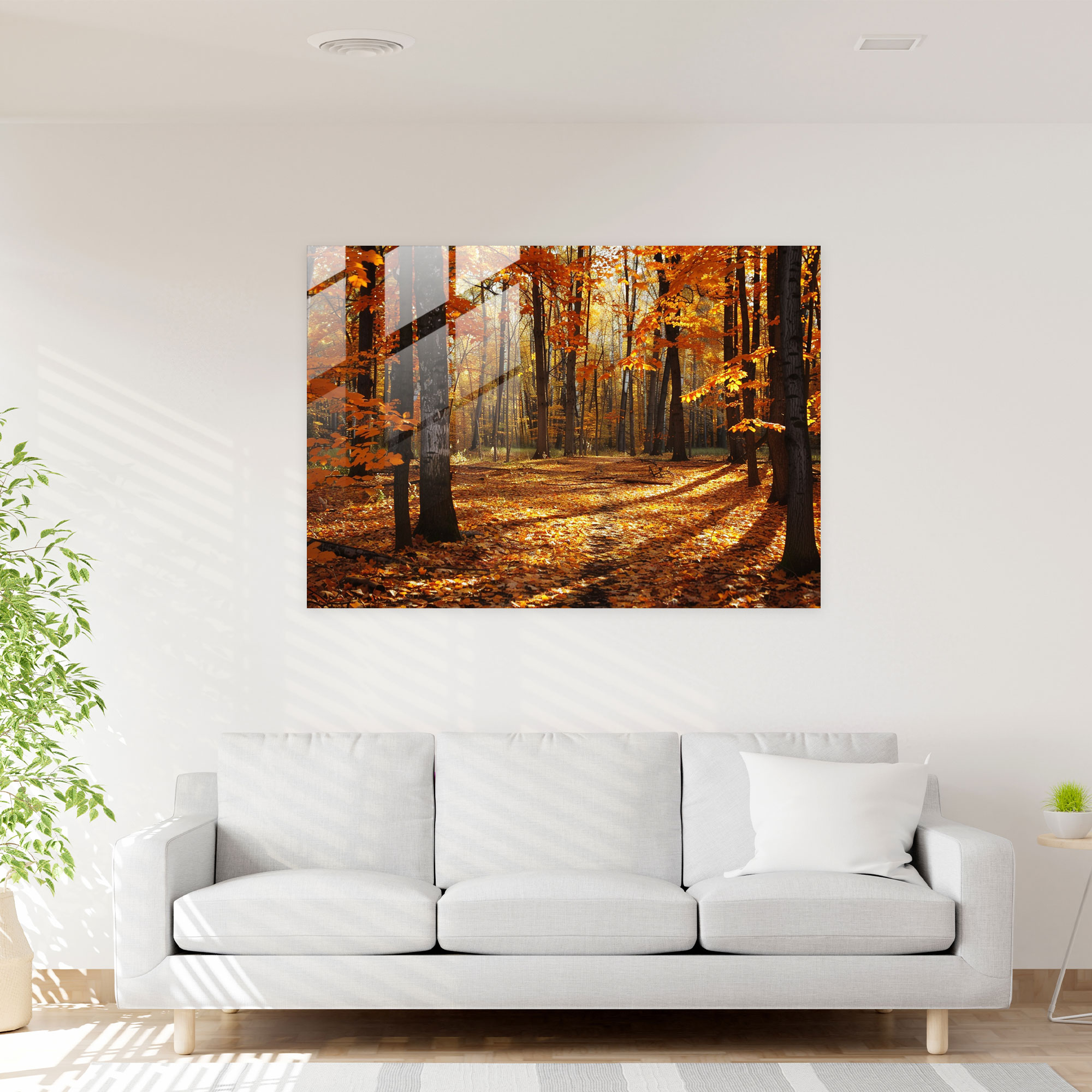 Leonid Afremov Modern Art - Fall Forest With Golden Leaves - Leonid Afremov, Modern Art, Wall Decoration, Glass Art
