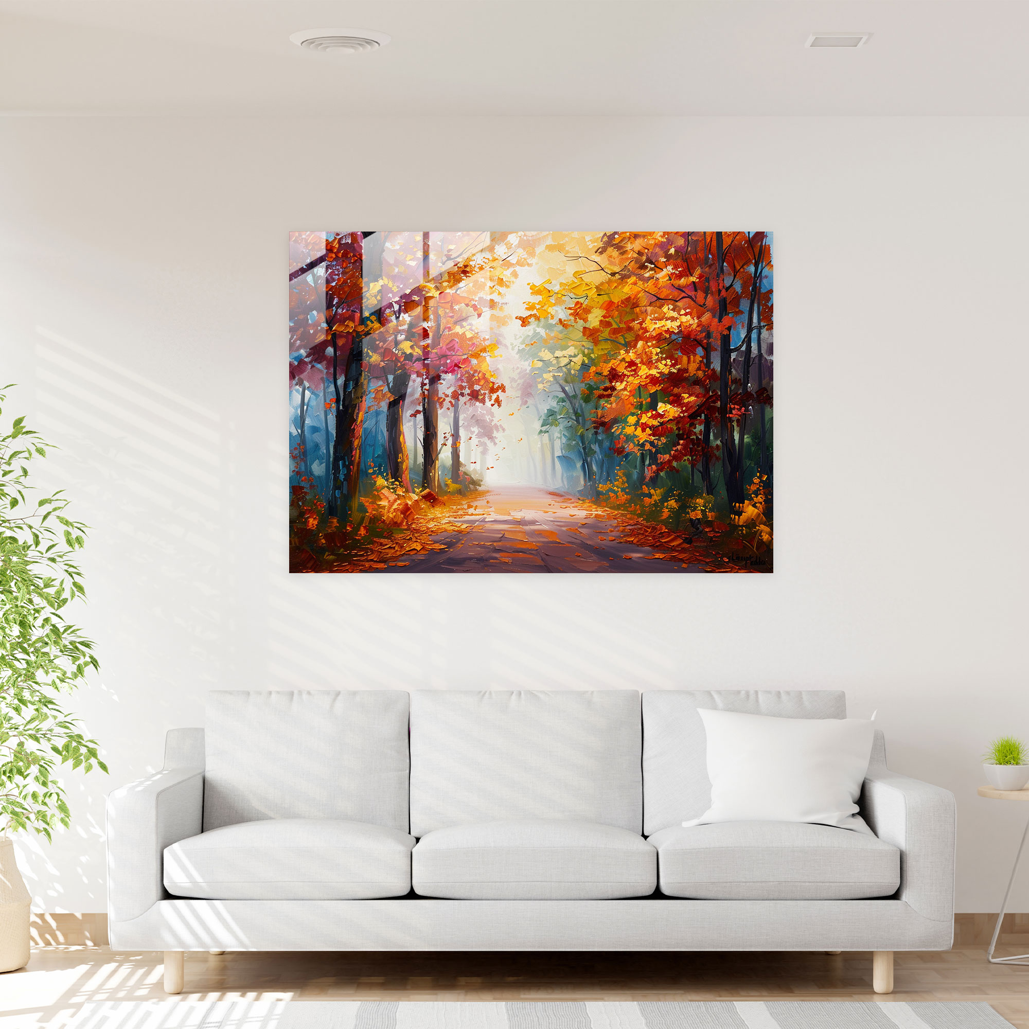 Leonid Afremov Glass Print: Peaceful Forest Glass Wall Art - Leonid Afremov, Wall Decoration, Glass Wall Art, Leonid Afremov