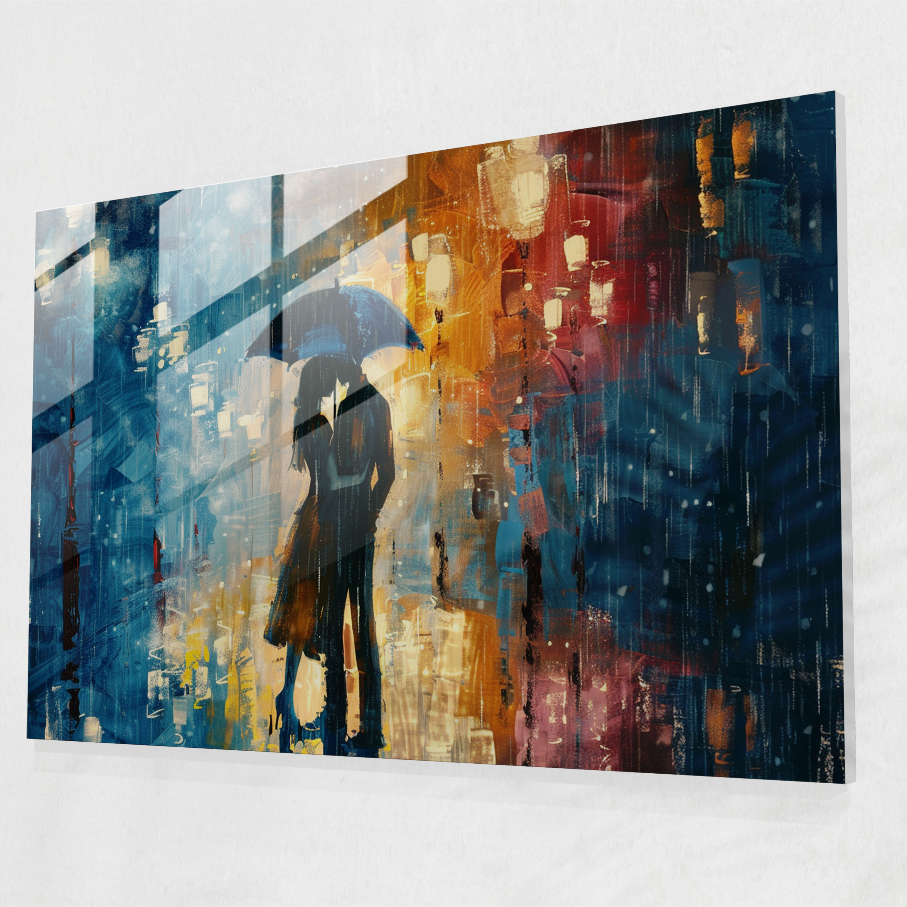 Leonid Afremov Glass Print: Romantic Couple Glass Wall Art - Leonid Afremov, Home Decoration, Wall Decoration, Glass Art