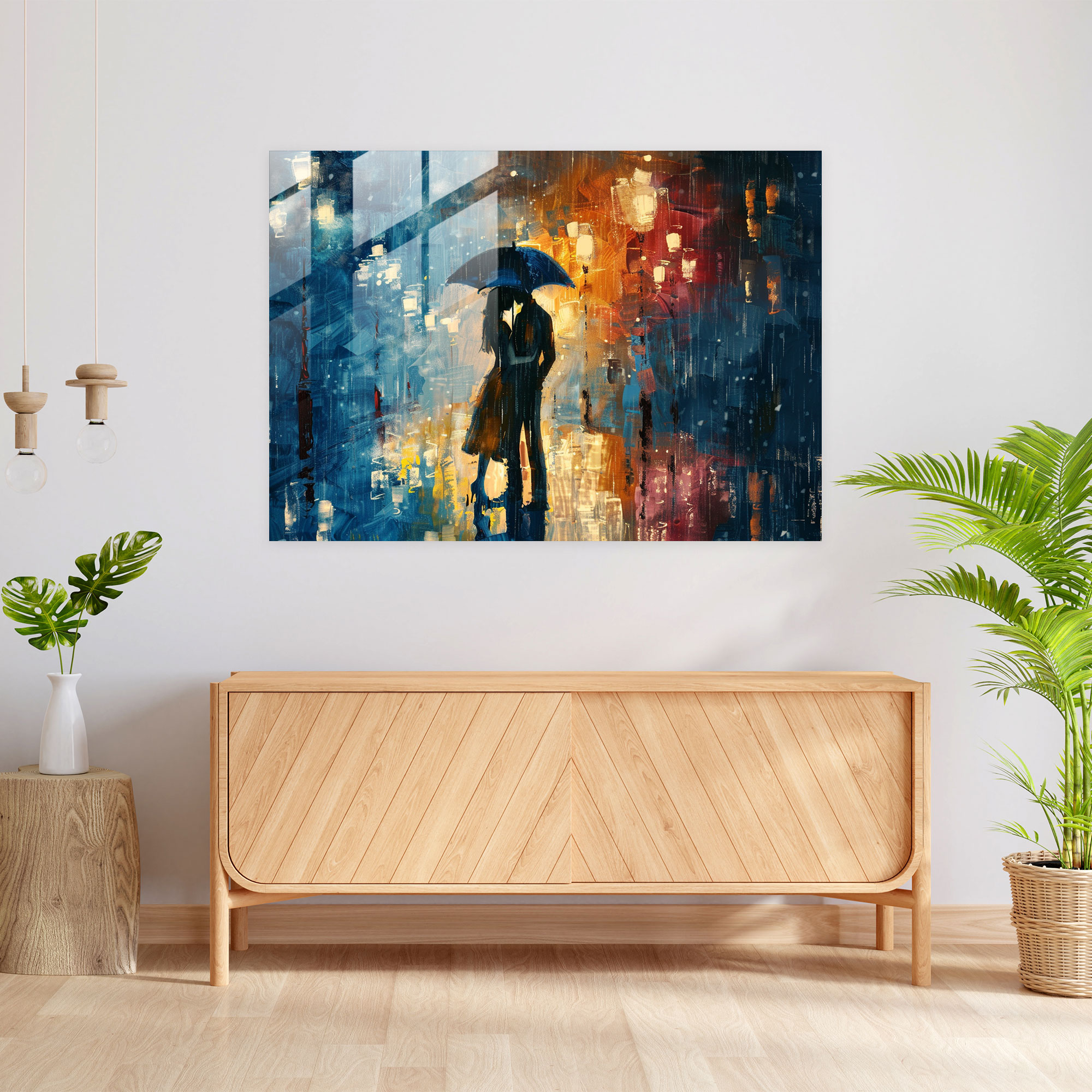 Leonid Afremov Glass Print: Romantic Couple Glass Wall Art - Leonid Afremov, Home Decoration, Wall Decoration, Glass Art
