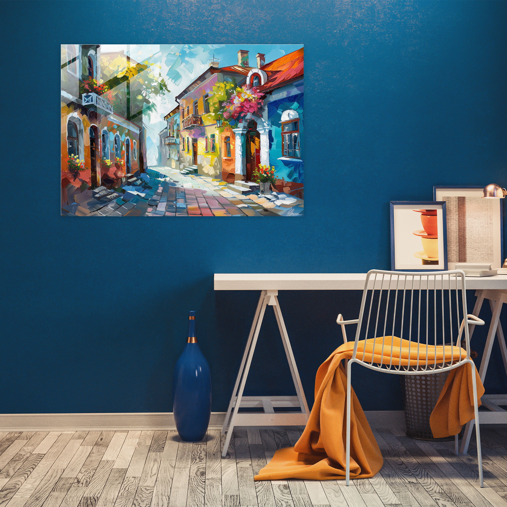 Leonid Afremov Glass Print: Whimsical Street Glass Wall Art - Leonid Afremov, Modern Art, Home Decoration, Wall Decoration