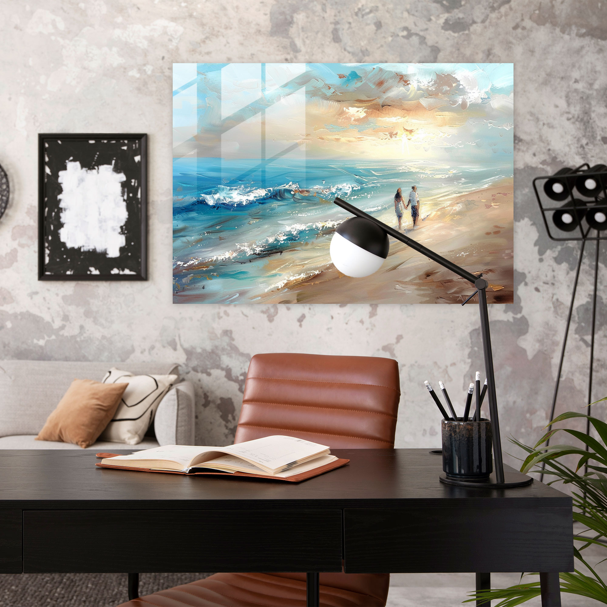 Leonid Afremov Glass Print: Dreamy Beach Glass Wall Art - Leonid Afremov, Wall Decoration, Home Decoration, Leonid Afremov