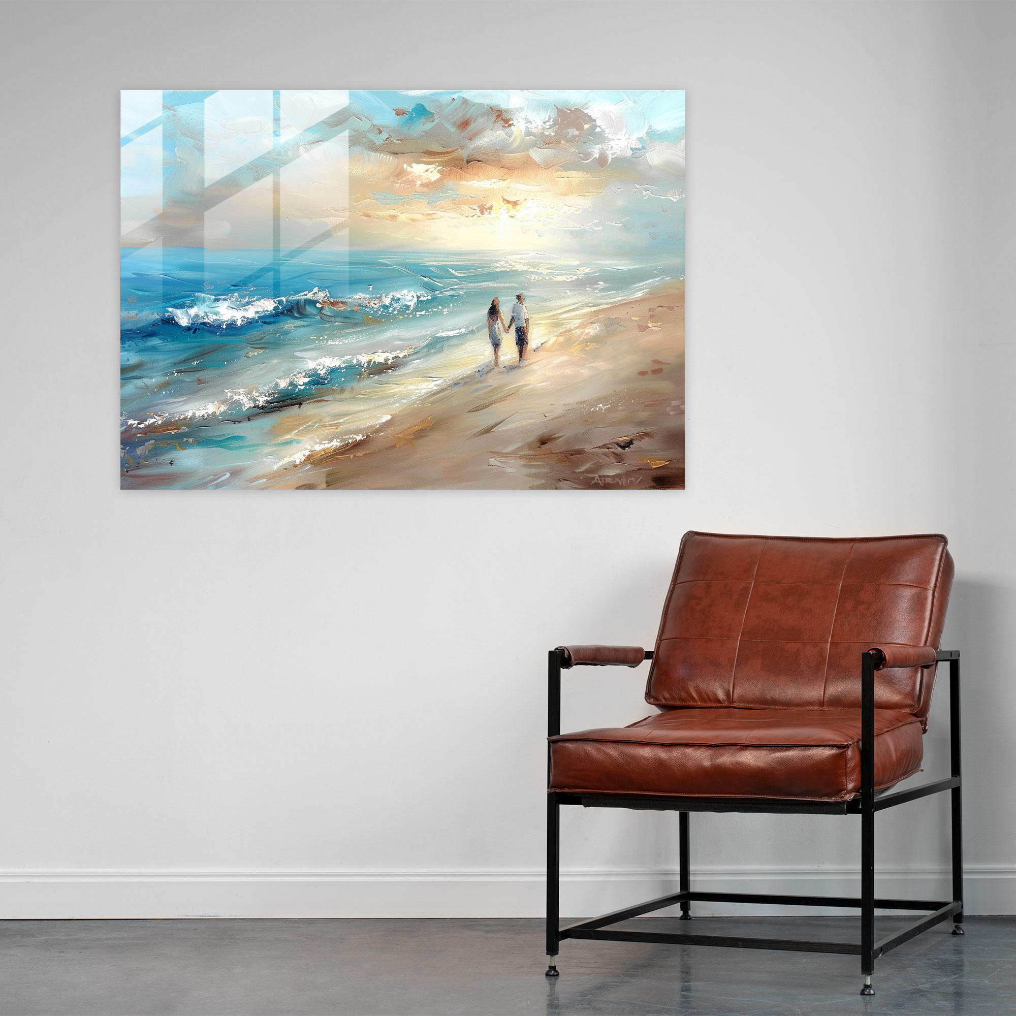 Leonid Afremov Glass Print: Dreamy Beach Glass Wall Art - Leonid Afremov, Wall Decoration, Home Decoration, Leonid Afremov