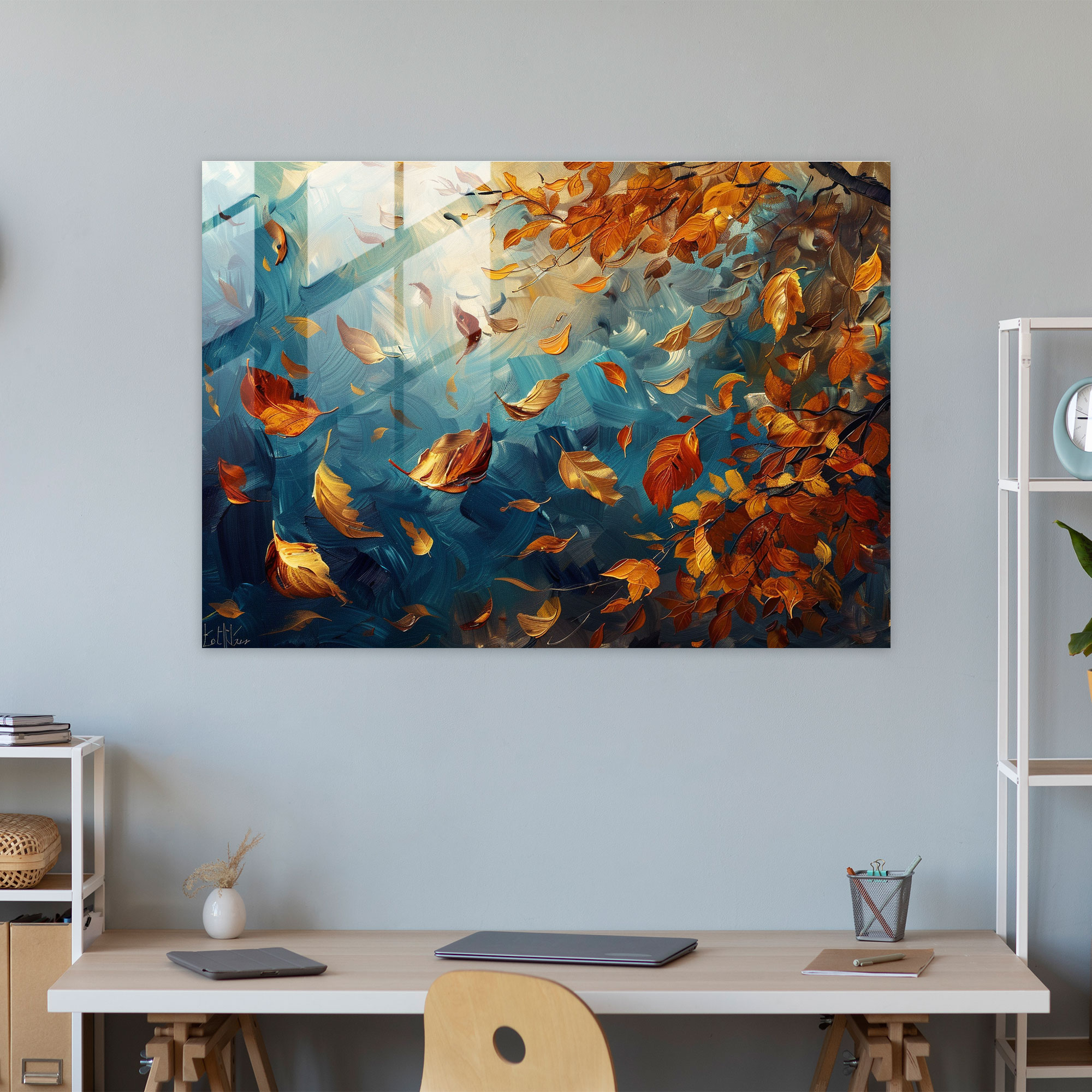 Leonid Afremov Glass Wall Art - Autumn Leaves Glass Print - Leonid Afremov, Leonid Afremov, Glass Print, Modern Art