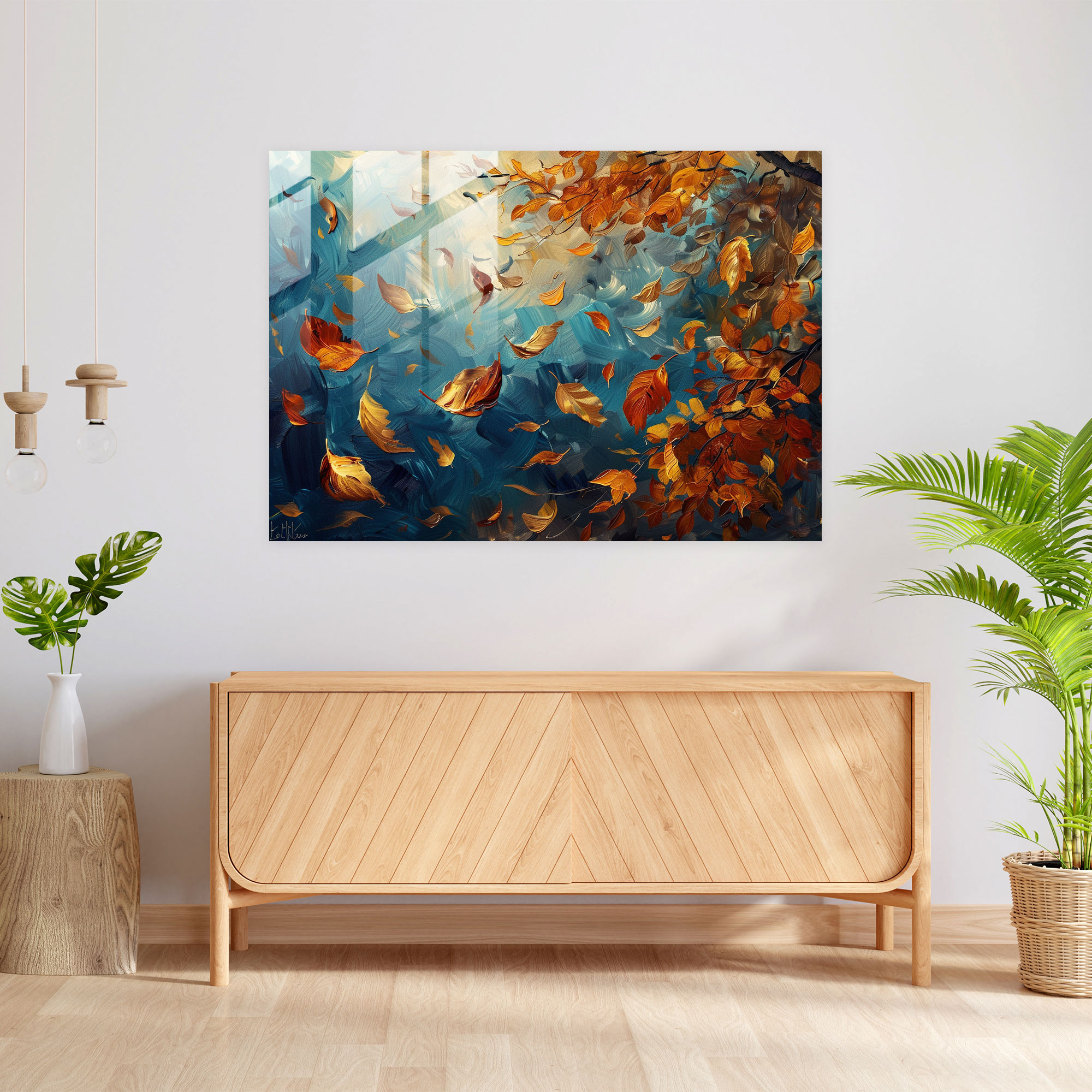 Leonid Afremov Glass Wall Art - Autumn Leaves Glass Print - Leonid Afremov, Leonid Afremov, Glass Print, Modern Art