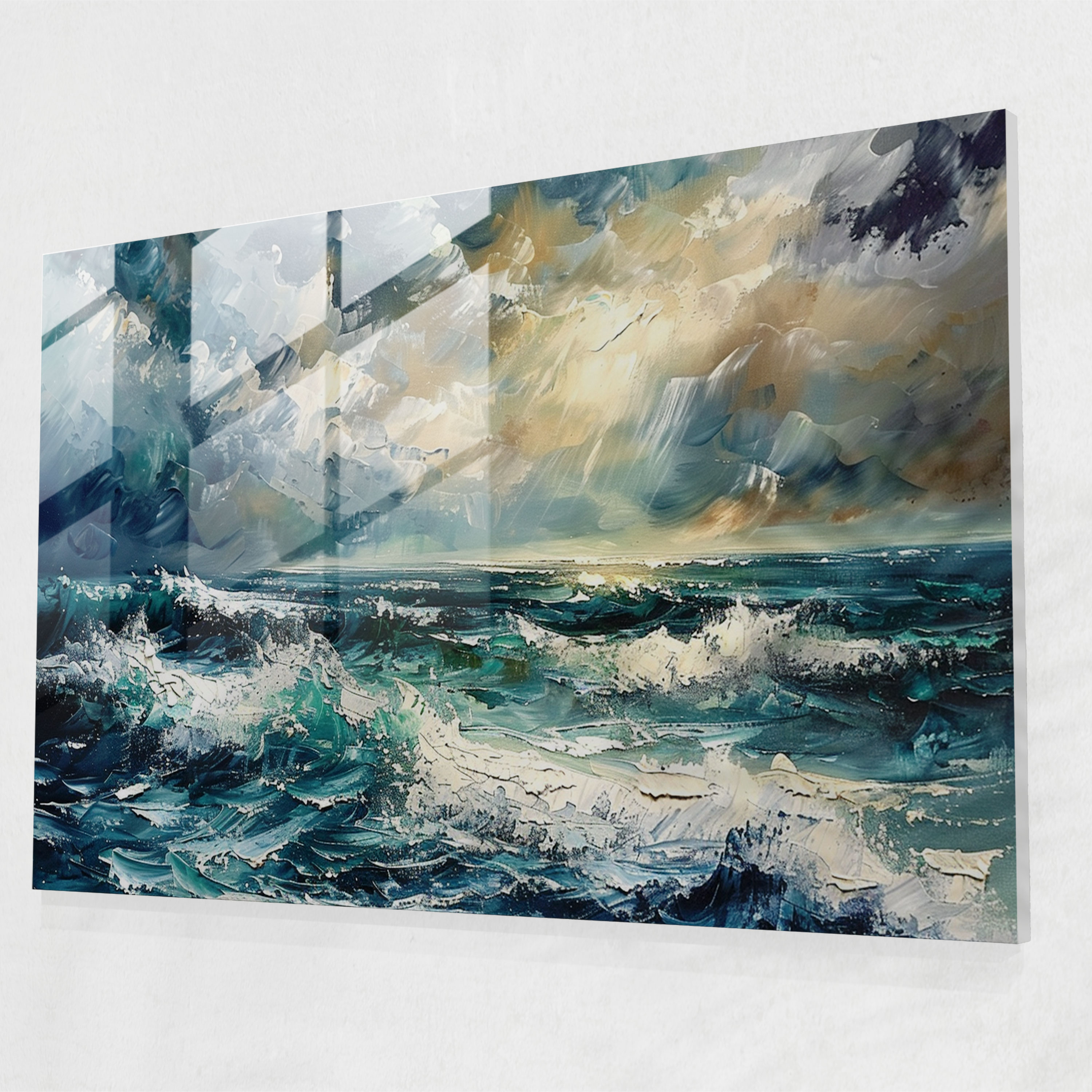 Leonid Afremov Glass Wall Art - Stormy Seascape Glass Print - Leonid Afremov, Leonid Afremov, Wall Decoration, Home Decoration