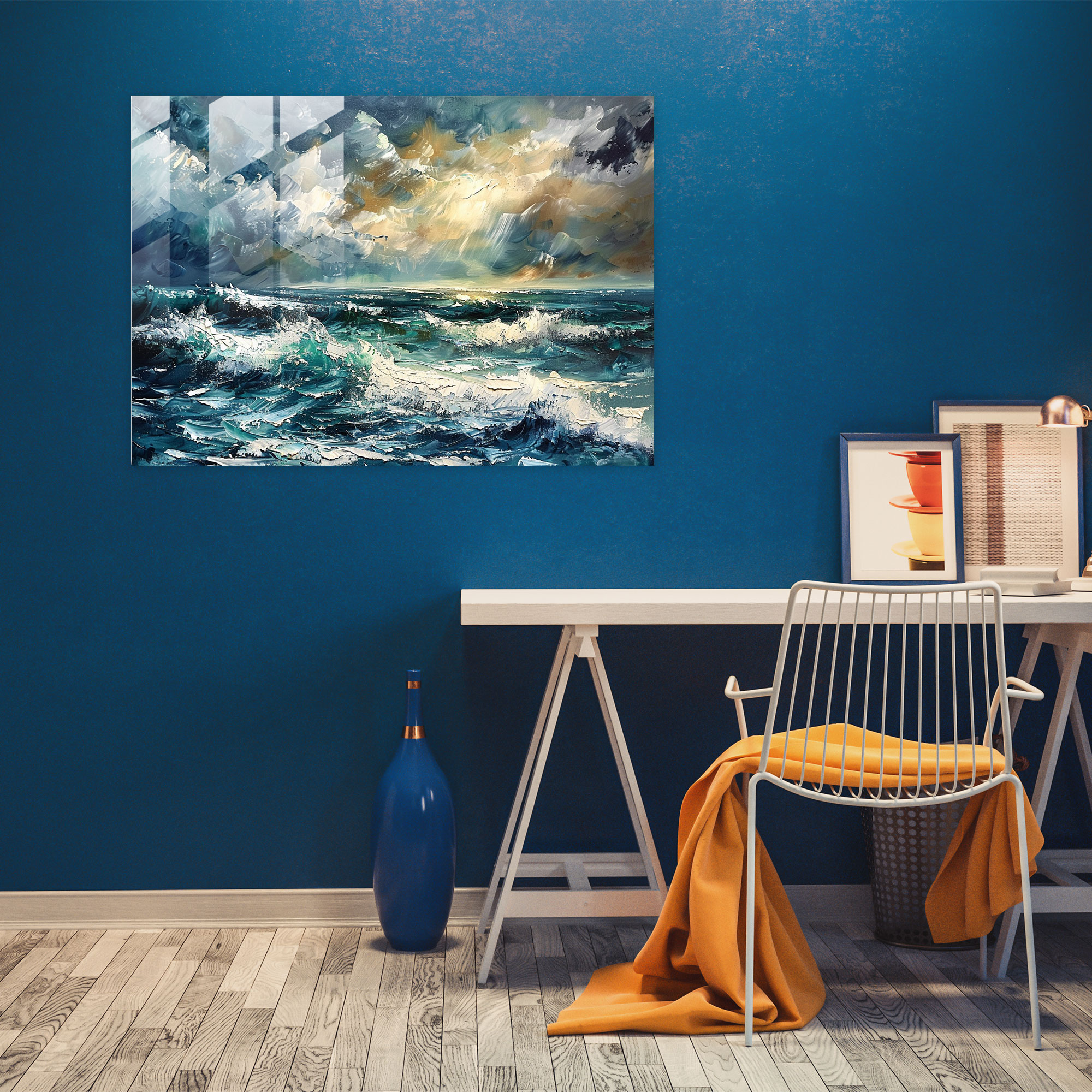 Leonid Afremov Glass Wall Art - Stormy Seascape Glass Print - Leonid Afremov, Leonid Afremov, Wall Decoration, Home Decoration
