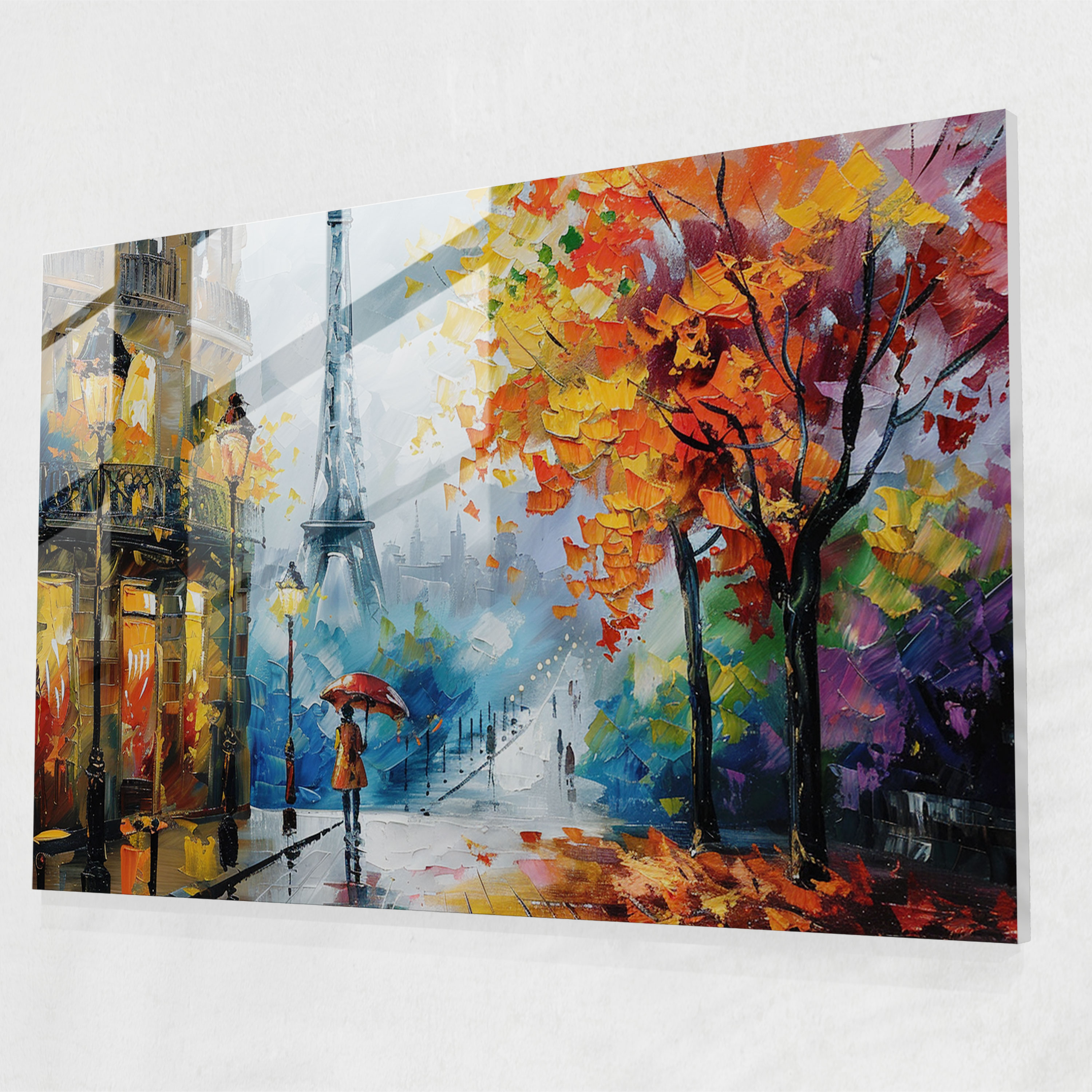 Leonid Afremov Glass Wall Art - Parisian Street Glass Print - Leonid Afremov, Glass Wall Art, Home Decoration, Leonid Afremov
