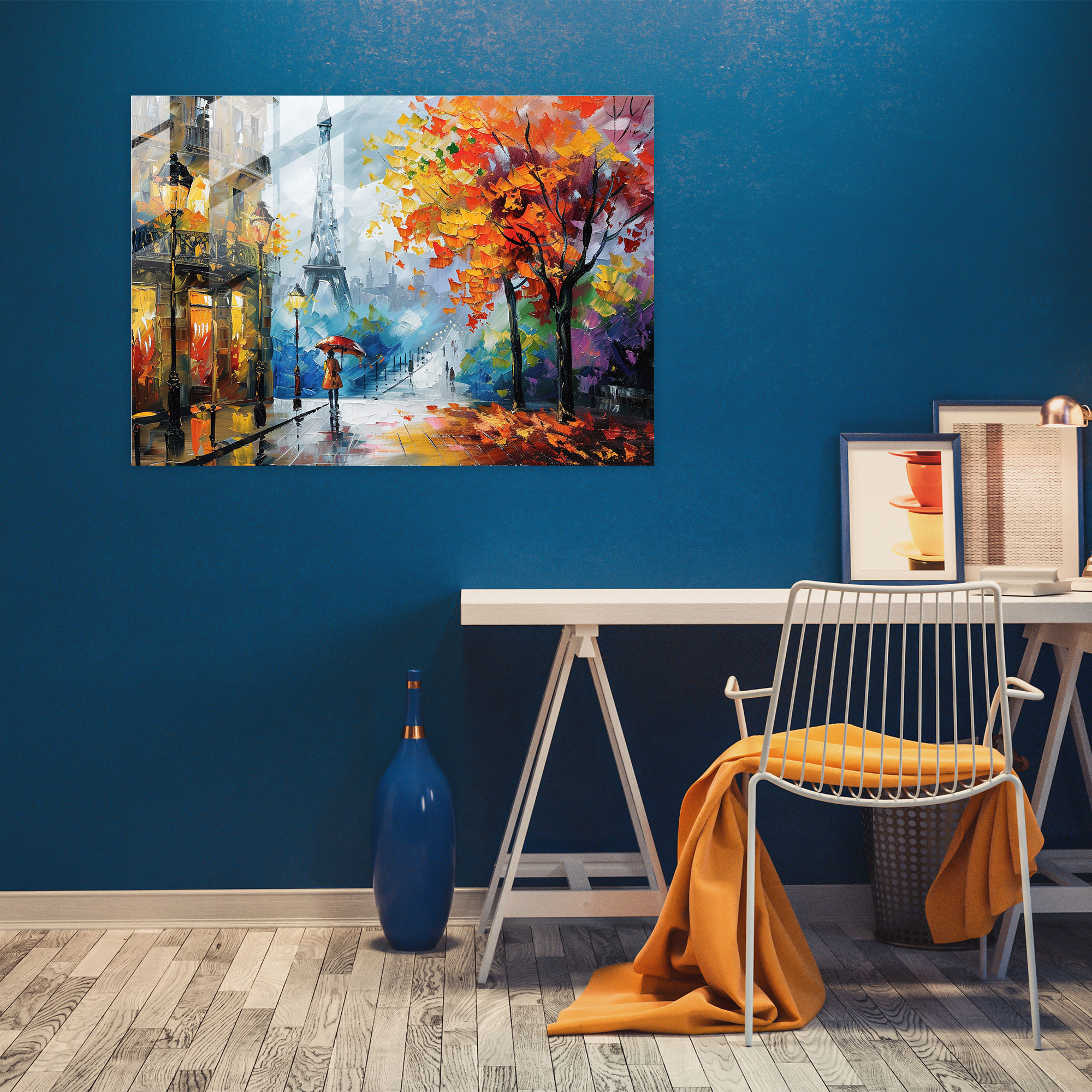 Leonid Afremov Glass Wall Art - Parisian Street Glass Print - Leonid Afremov, Glass Wall Art, Home Decoration, Leonid Afremov