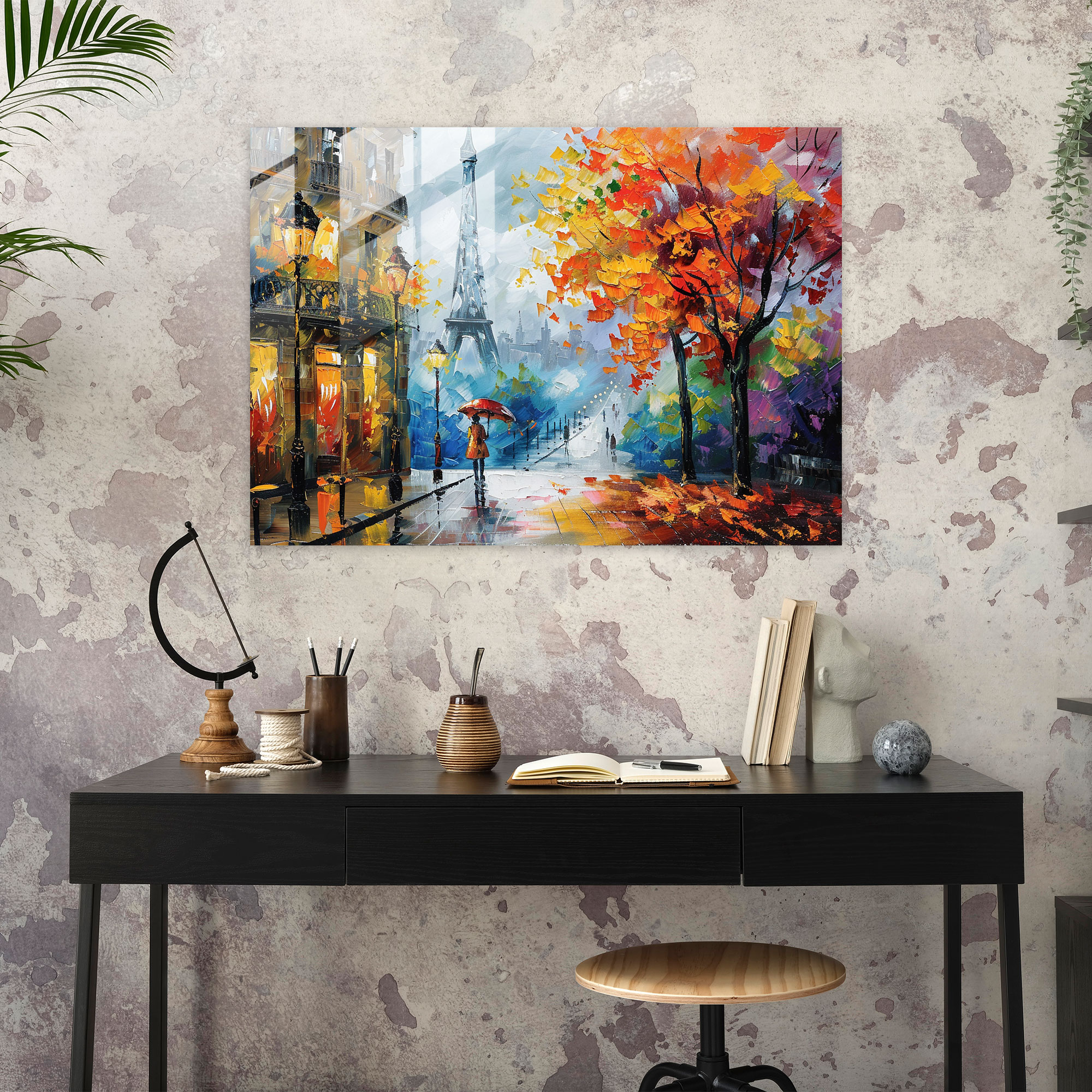 Leonid Afremov Glass Wall Art - Parisian Street Glass Print - Leonid Afremov, Glass Wall Art, Home Decoration, Leonid Afremov