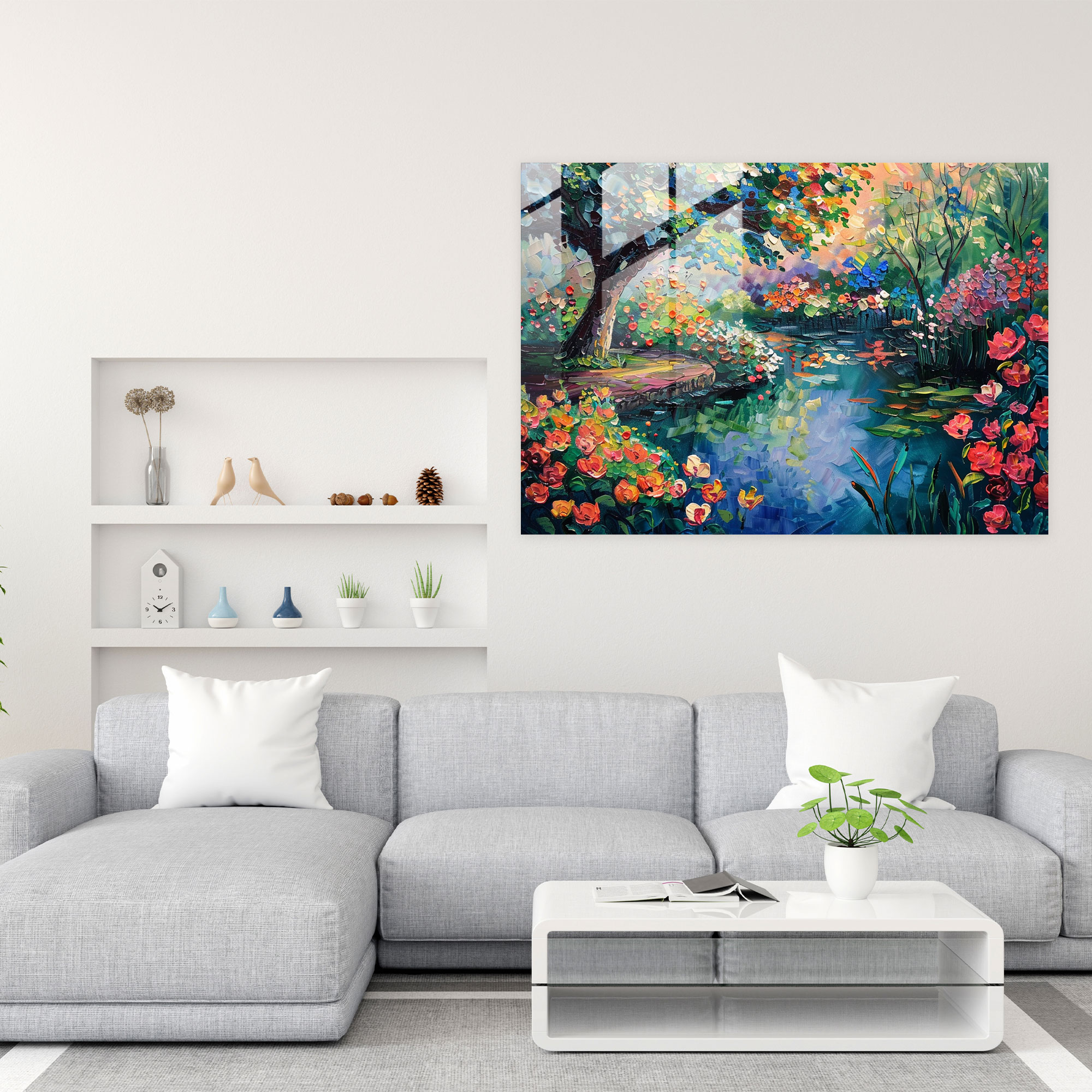 Leonid Afremov Glass Wall Art - Whimsical Garden Glass Print - Leonid Afremov, Wall Decoration, Glass Art, Glass Print