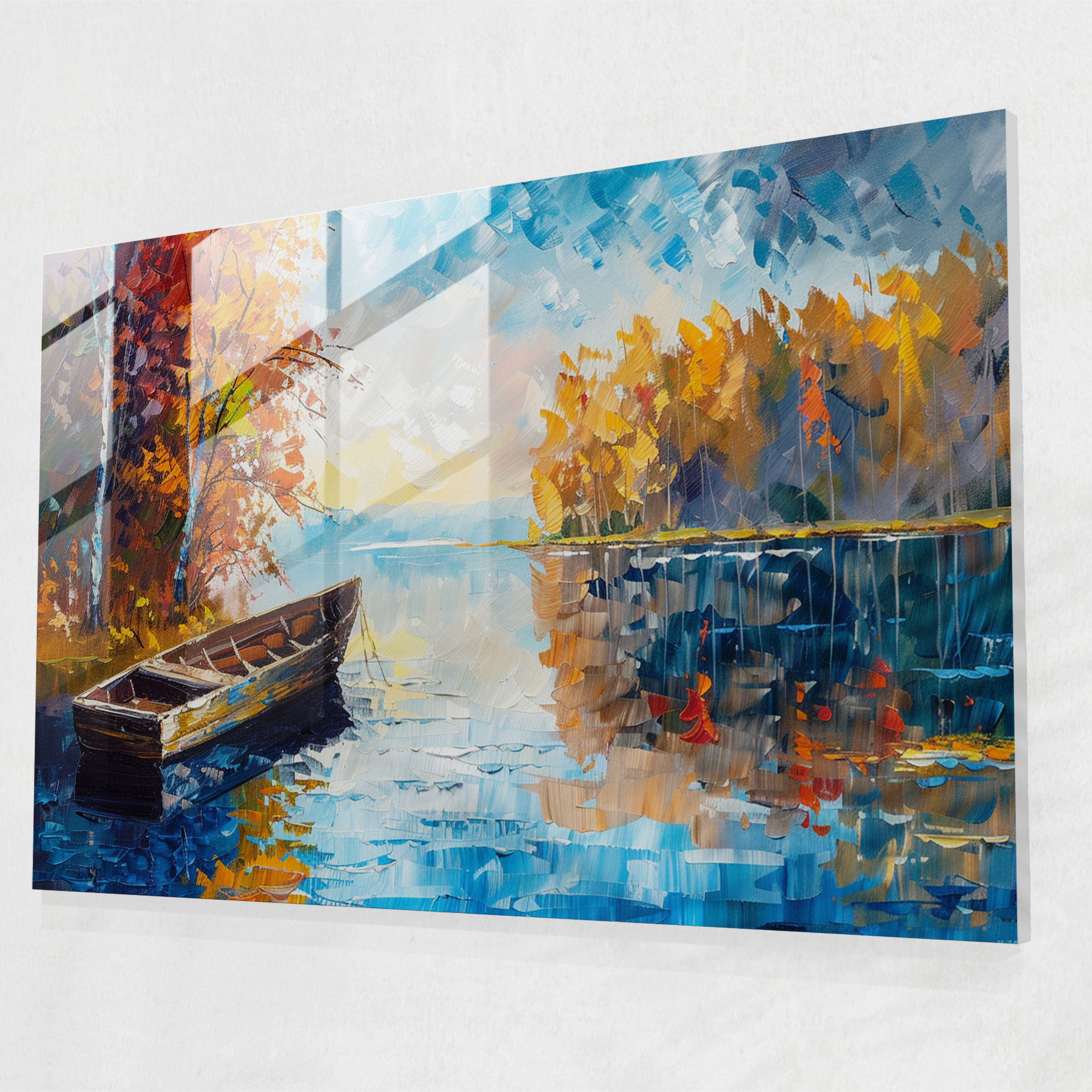Leonid Afremov Glass Wall Art - Lakeside View Glass Print - Leonid Afremov, Home Decoration, Wall Decoration, Glass Wall Art