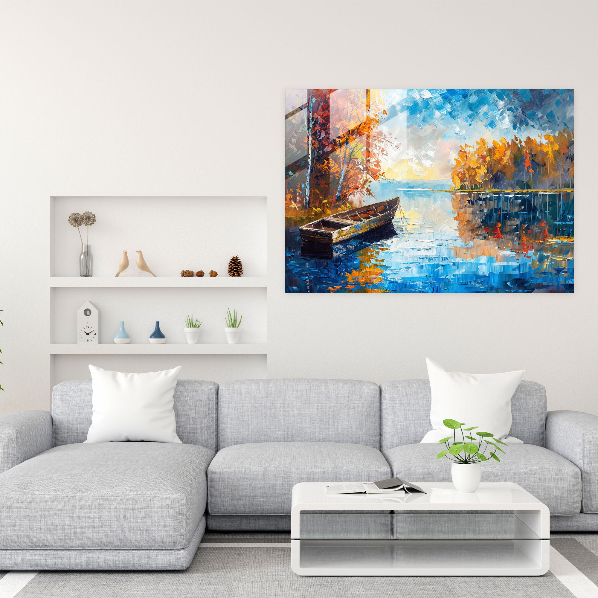 Leonid Afremov Glass Wall Art - Lakeside View Glass Print - Leonid Afremov, Home Decoration, Wall Decoration, Glass Wall Art