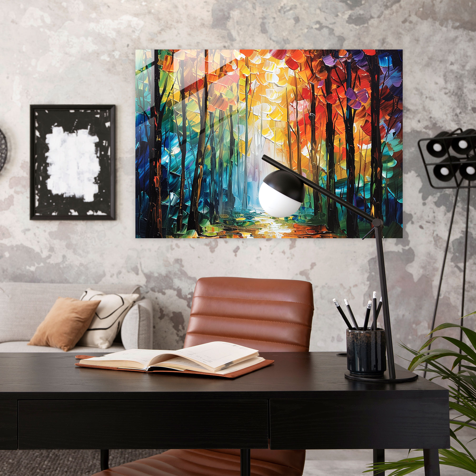 Leonid Afremov Glass Print - Colorful Reflections Glass Wall Art - Leonid Afremov, Leonid Afremov, Wall Decoration, Modern Art