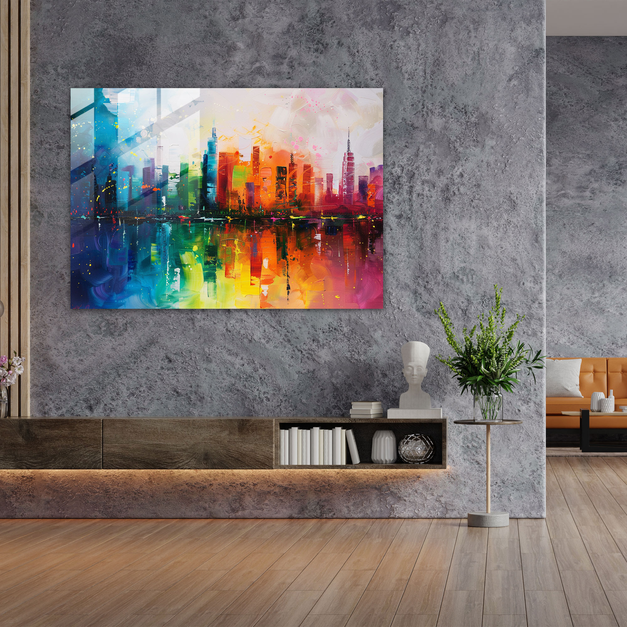 Leonid Afremov Glass Print - Colorful Cityscape Glass Wall Art - Leonid Afremov, Modern Art, Home Decoration, Glass Art