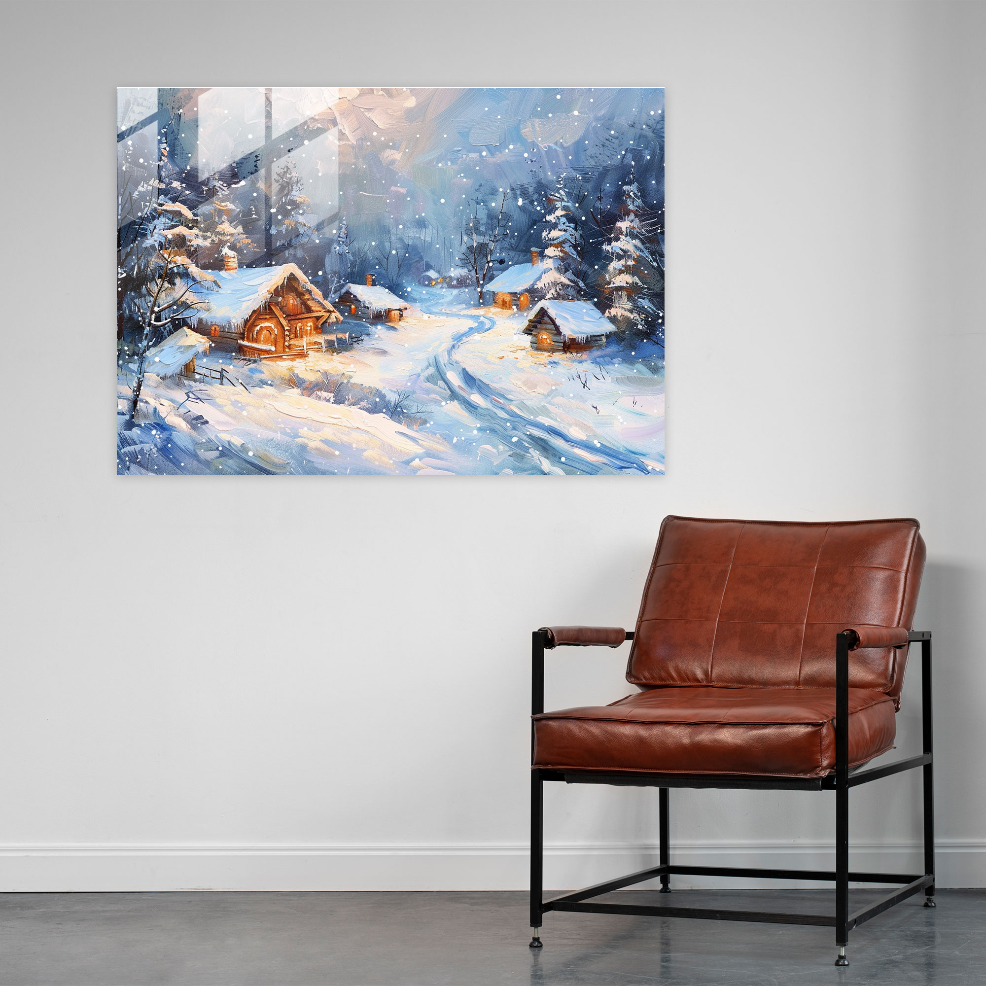 Leonid Afremov Glass Print - Enchanting Winter Landscape Glass Wall Art - Leonid Afremov, Leonid Afremov, Glass Print, Modern Art