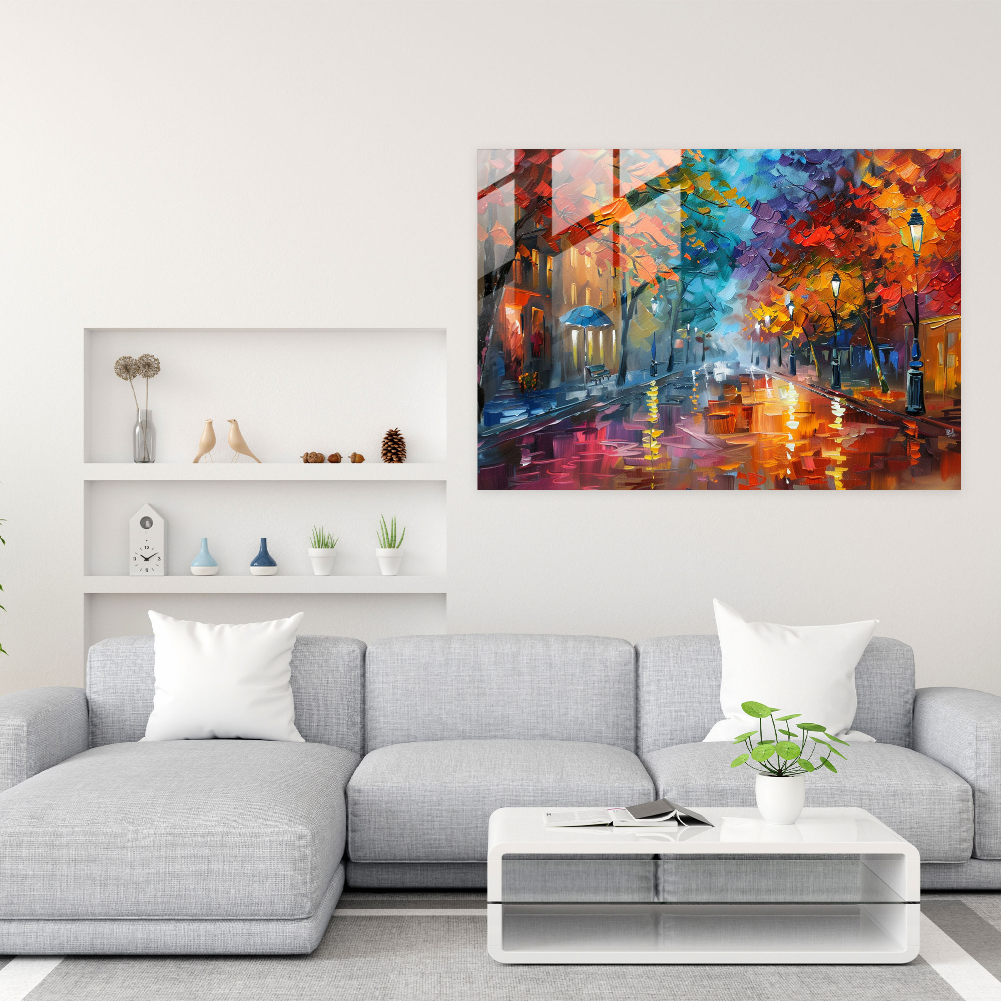 Leonid Afremov Glass Print - Whimsical Street Scene Glass Wall Art - Leonid Afremov, Wall Decoration, Glass Print, Glass Wall Art