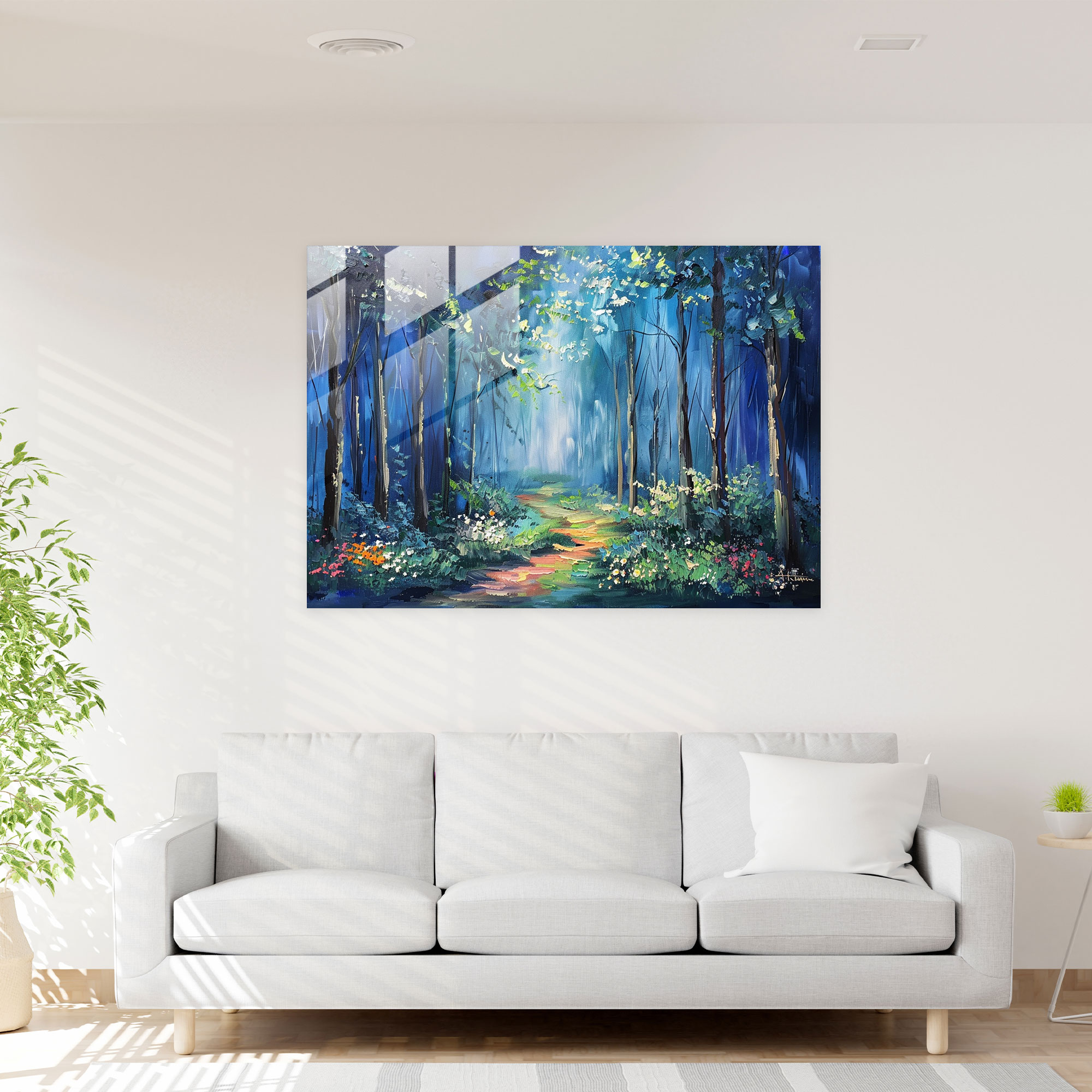 Leonid Afremov Glass Print Forest Wall Art - Leonid Afremov, Home Decoration, Glass Wall Art, Glass Print
