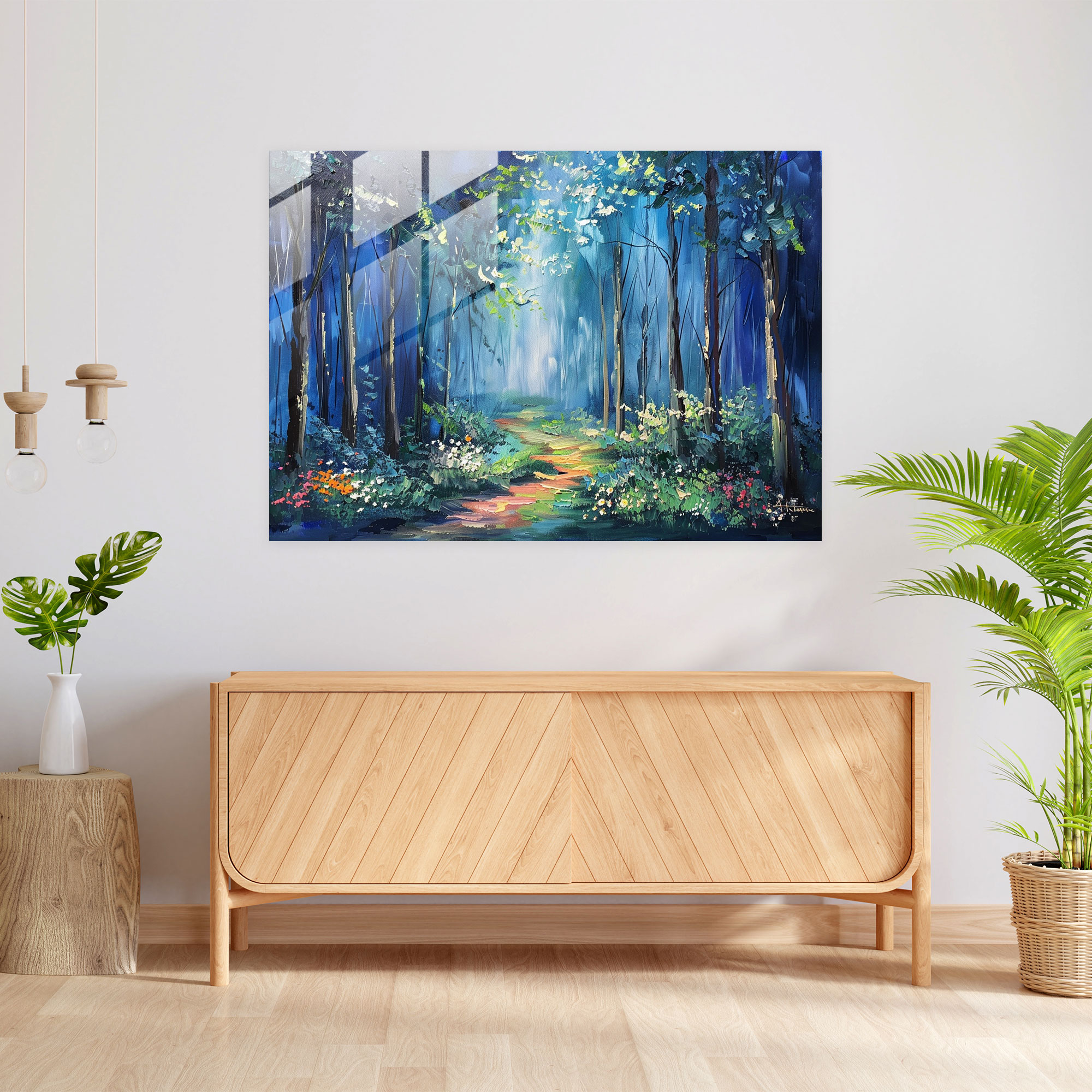 Leonid Afremov Glass Print Forest Wall Art - Leonid Afremov, Home Decoration, Glass Wall Art, Glass Print
