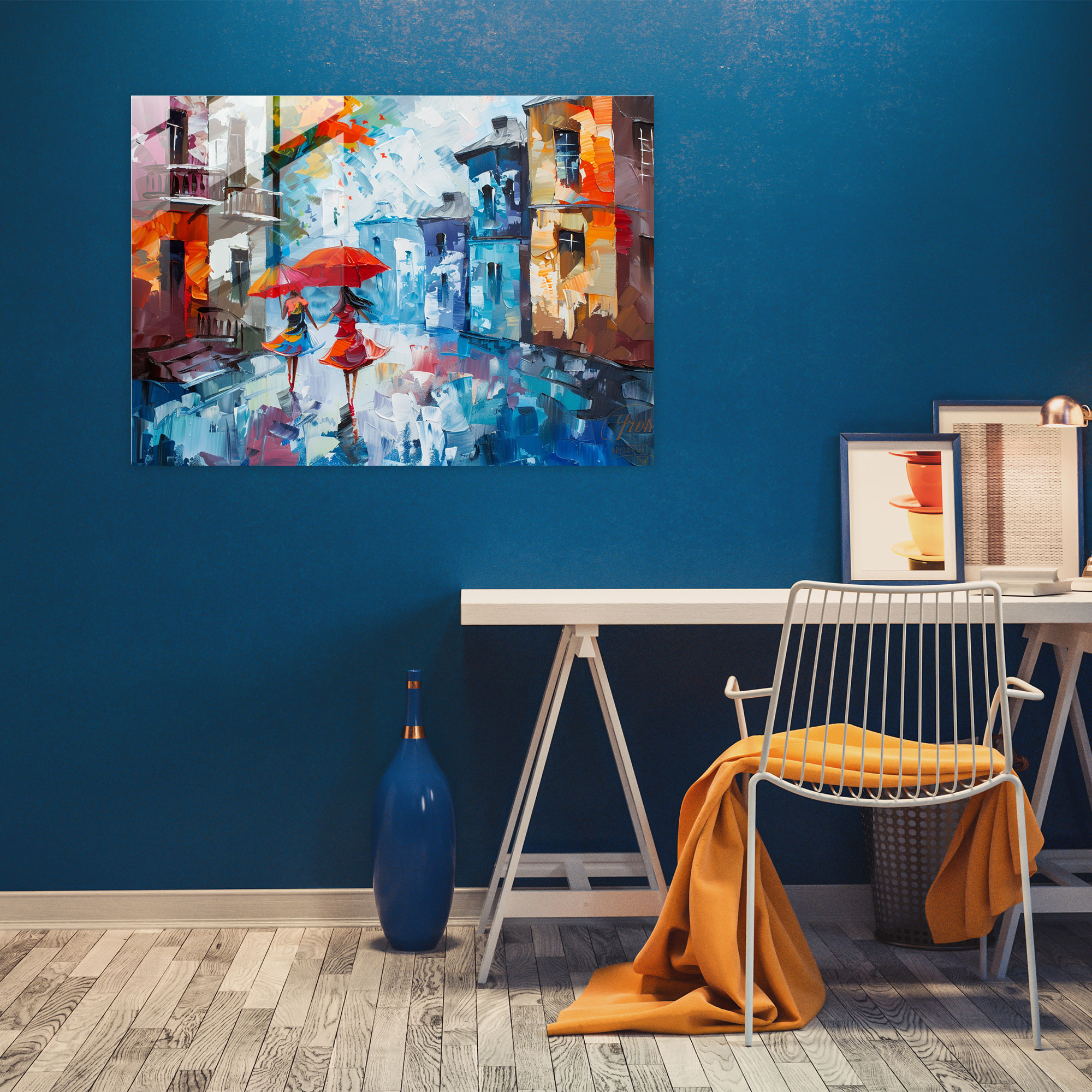 Leonid Afremov Glass Print Street Scene Wall Art - Leonid Afremov, Leonid Afremov, Modern Art, Home Decoration