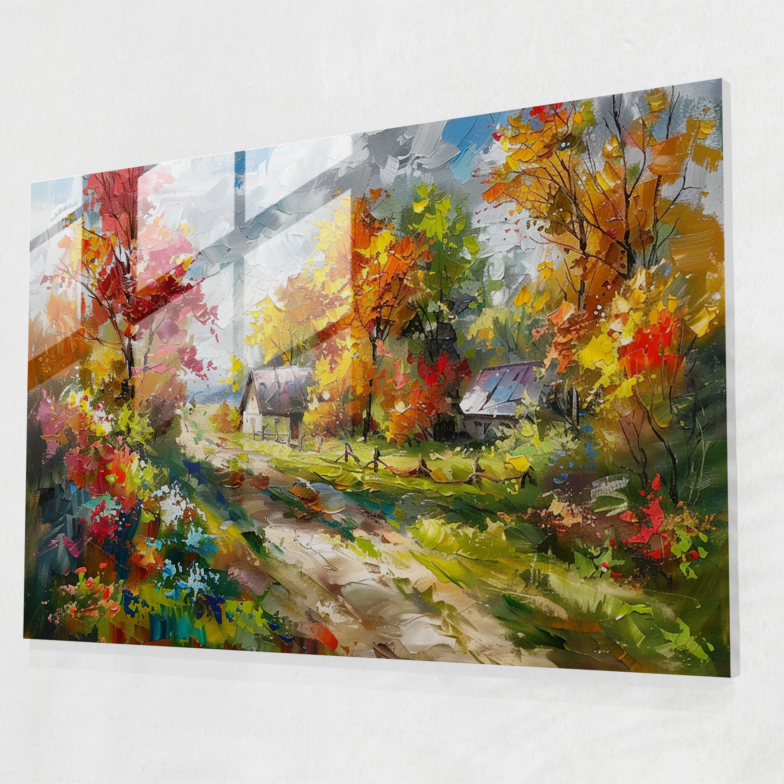 Leonid Afremov Glass Print Countryside Wall Art - Leonid Afremov, Leonid Afremov, Modern Art, Home Decoration