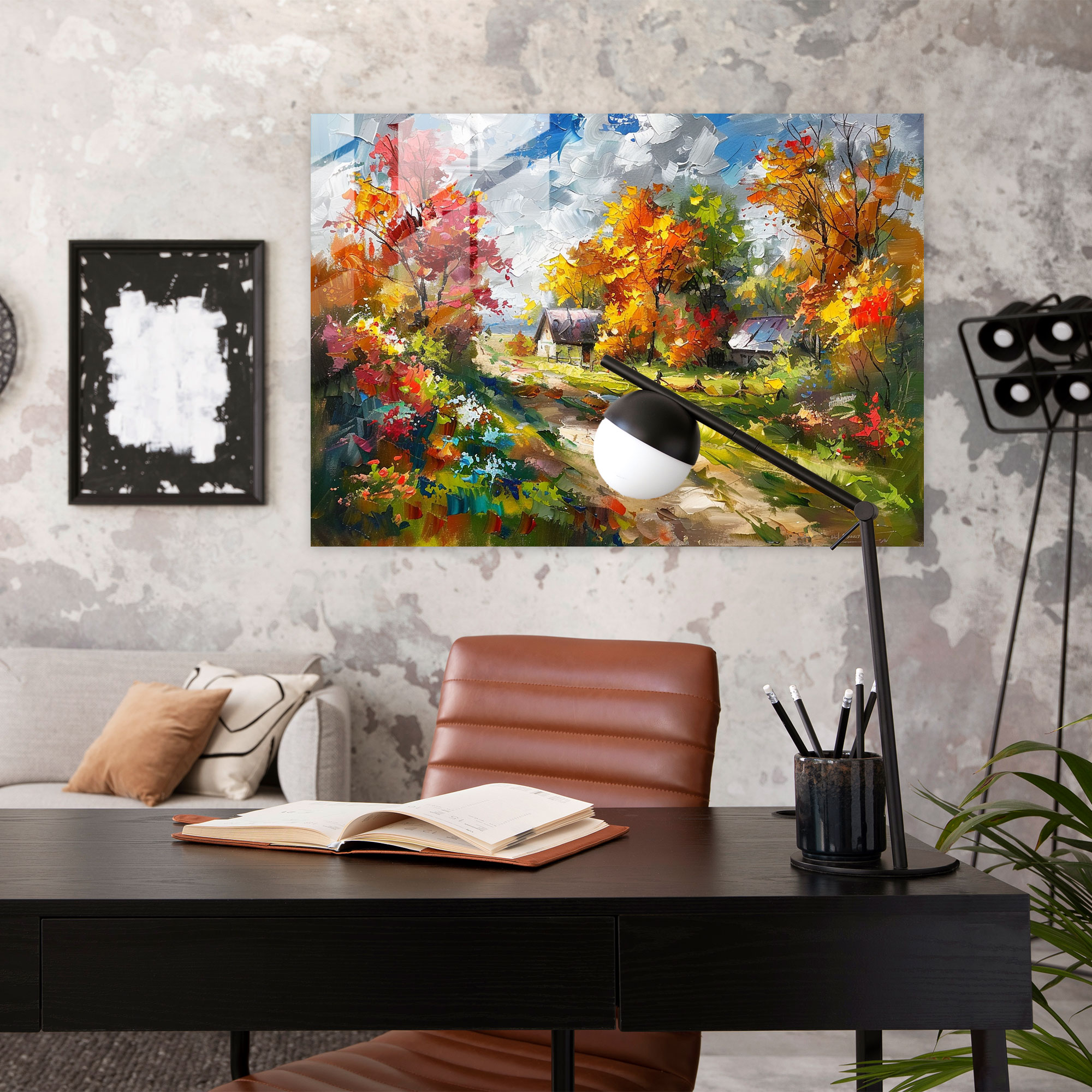 Leonid Afremov Glass Print Countryside Wall Art - Leonid Afremov, Leonid Afremov, Modern Art, Home Decoration